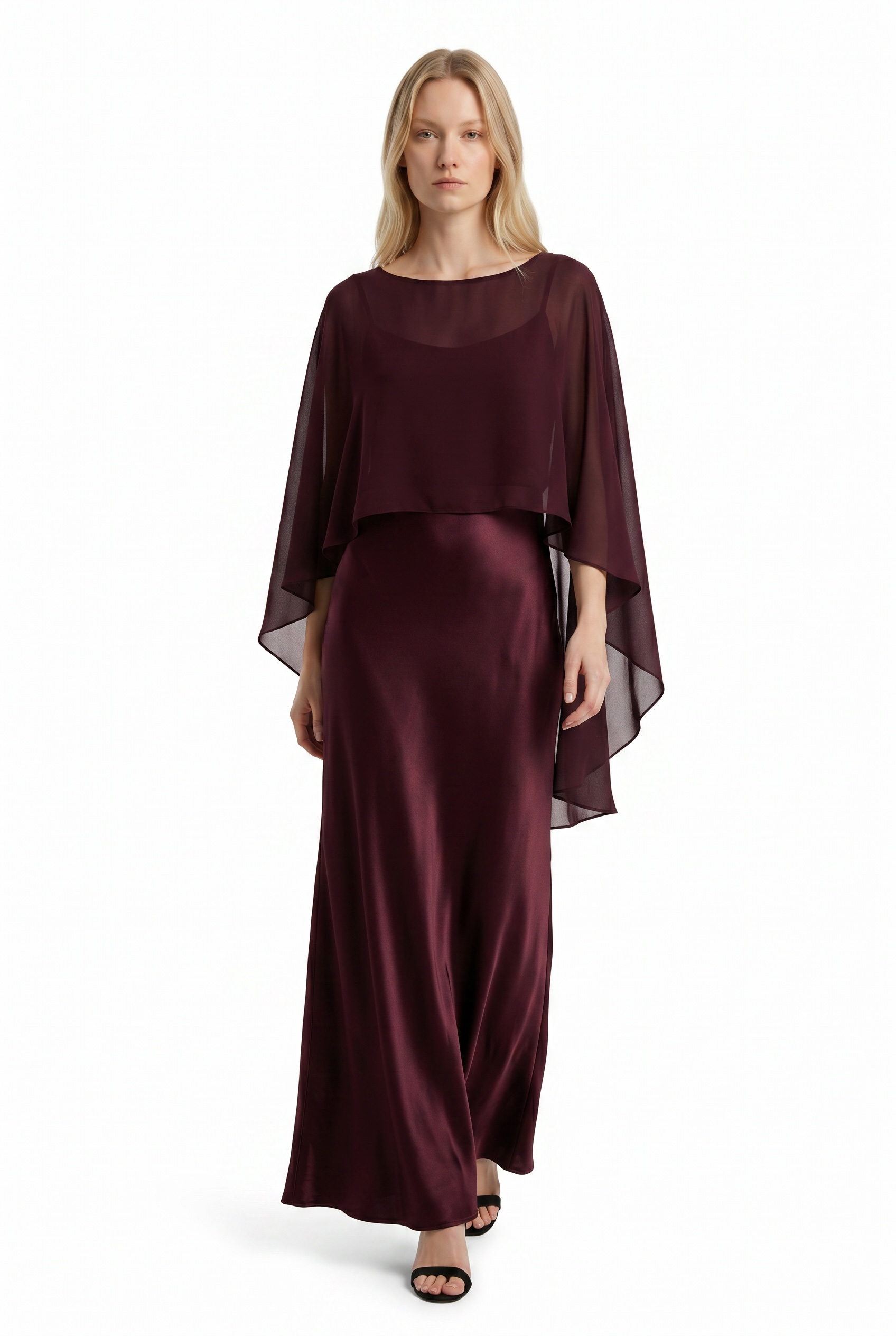 Slip Dress & Sheer Cape Set