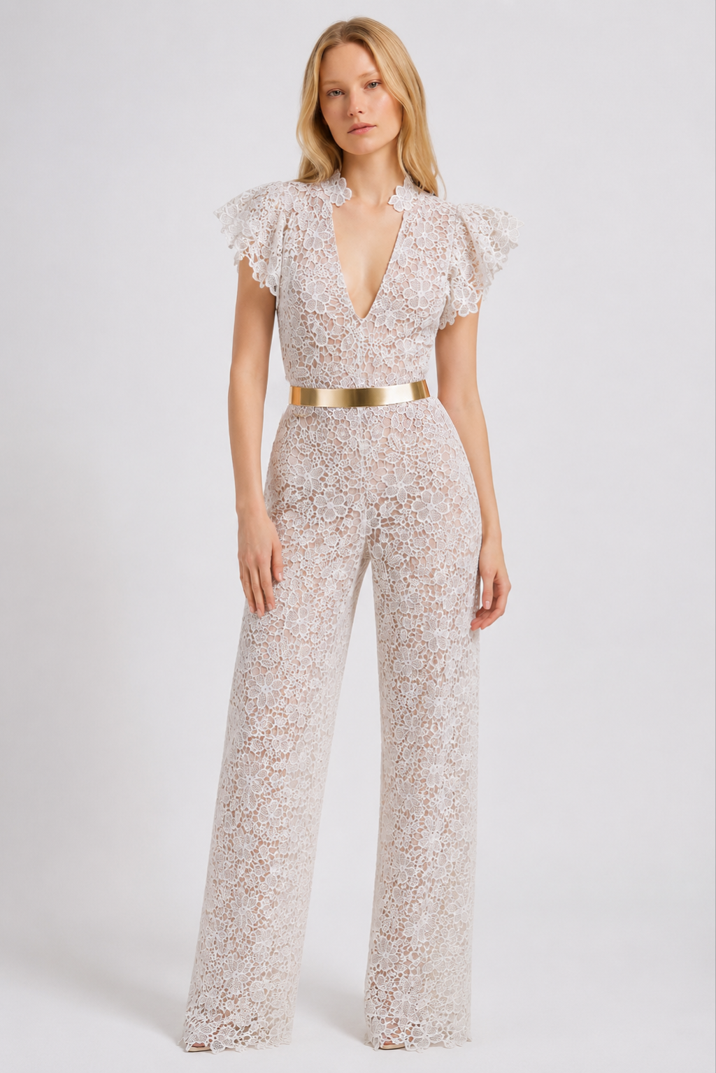 Lumière Lace Open-Back Jumpsuit
