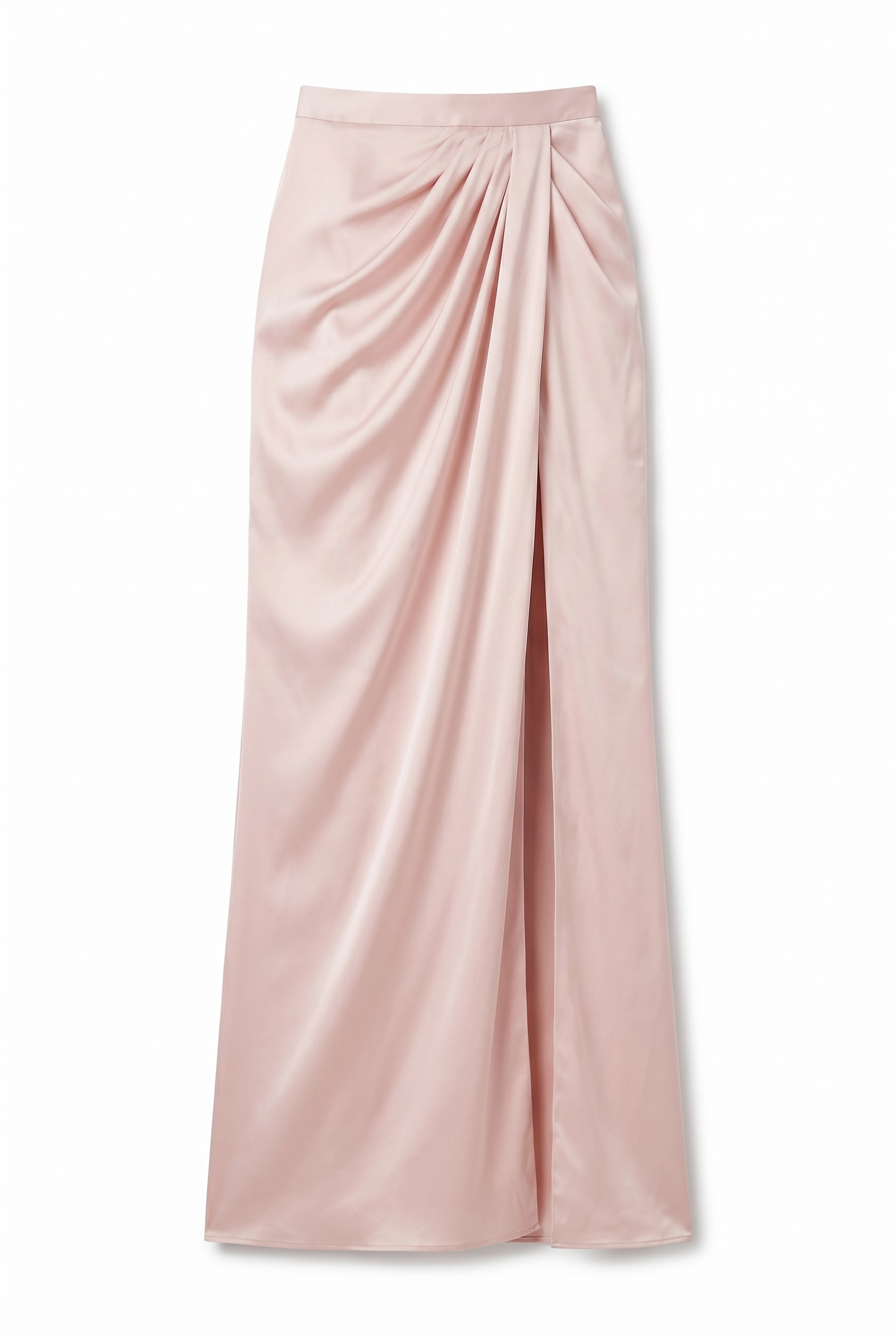 Satin Draped Maxi Skirt