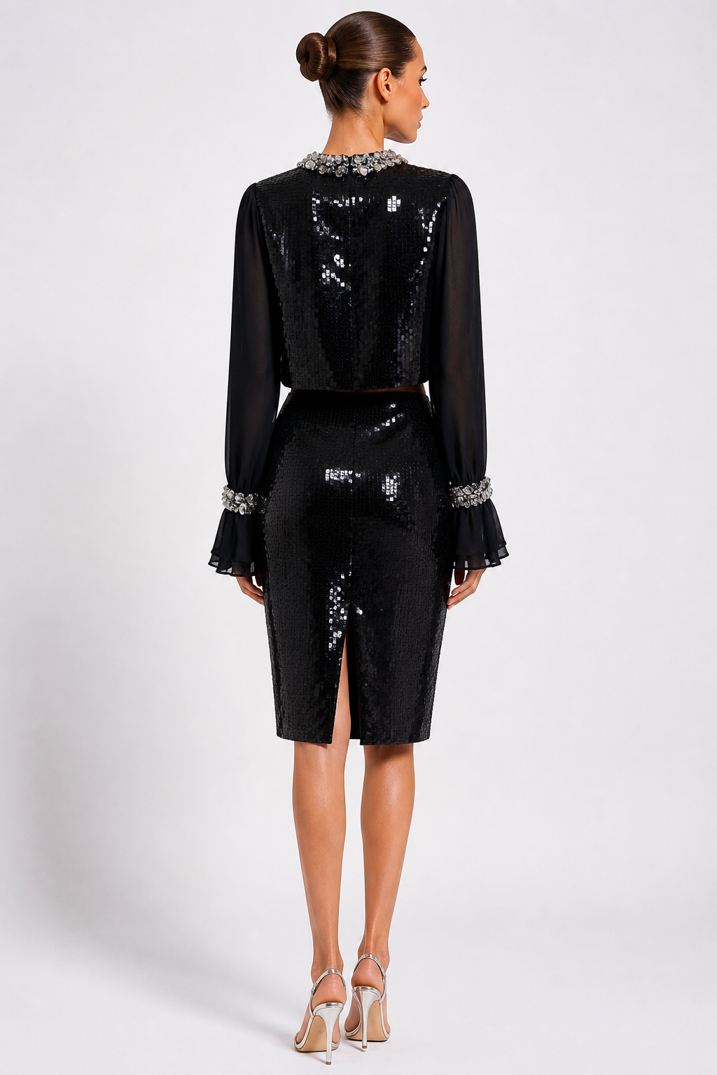 Black Crystal Sequin Set