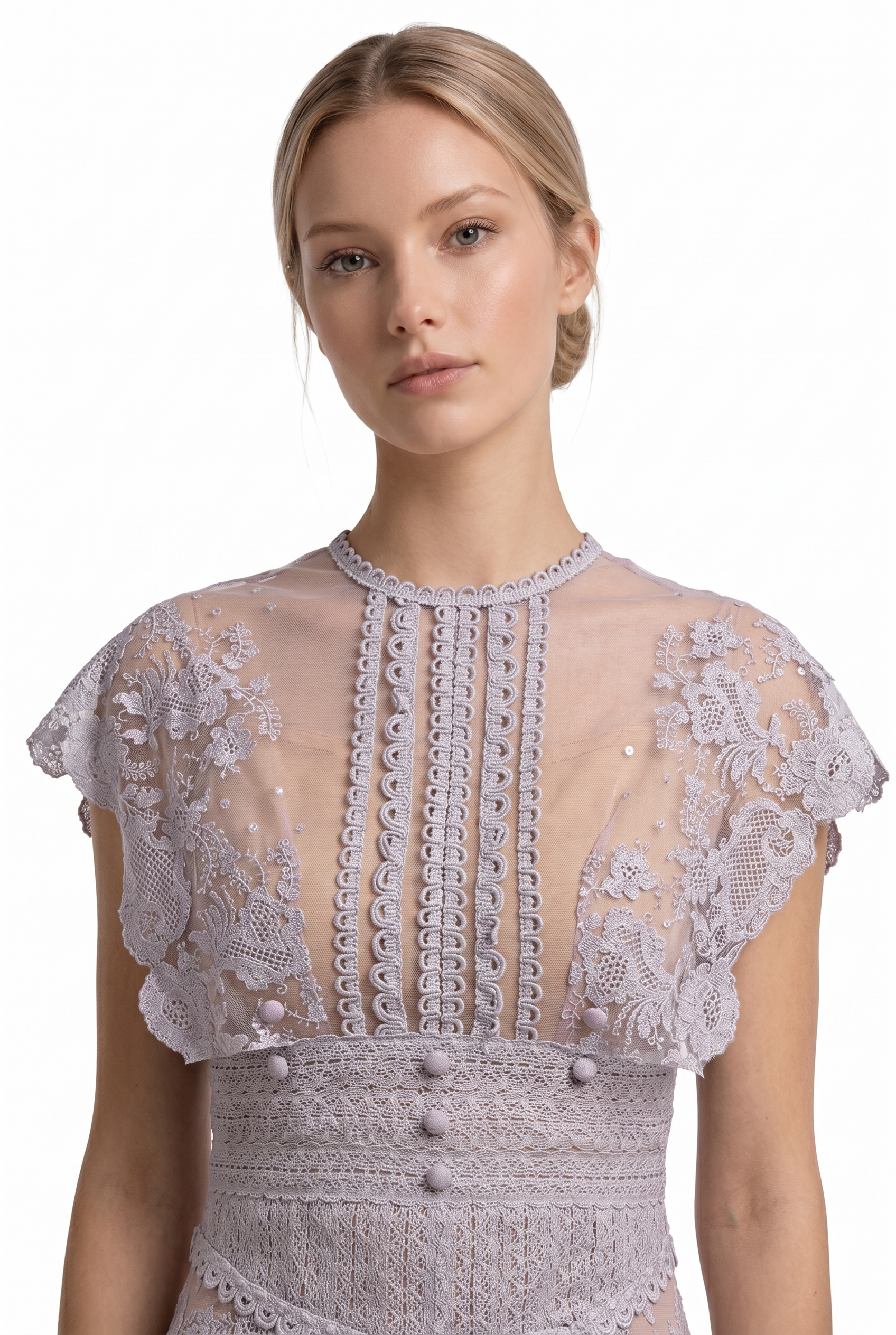 Lavender Lace Midi Dress