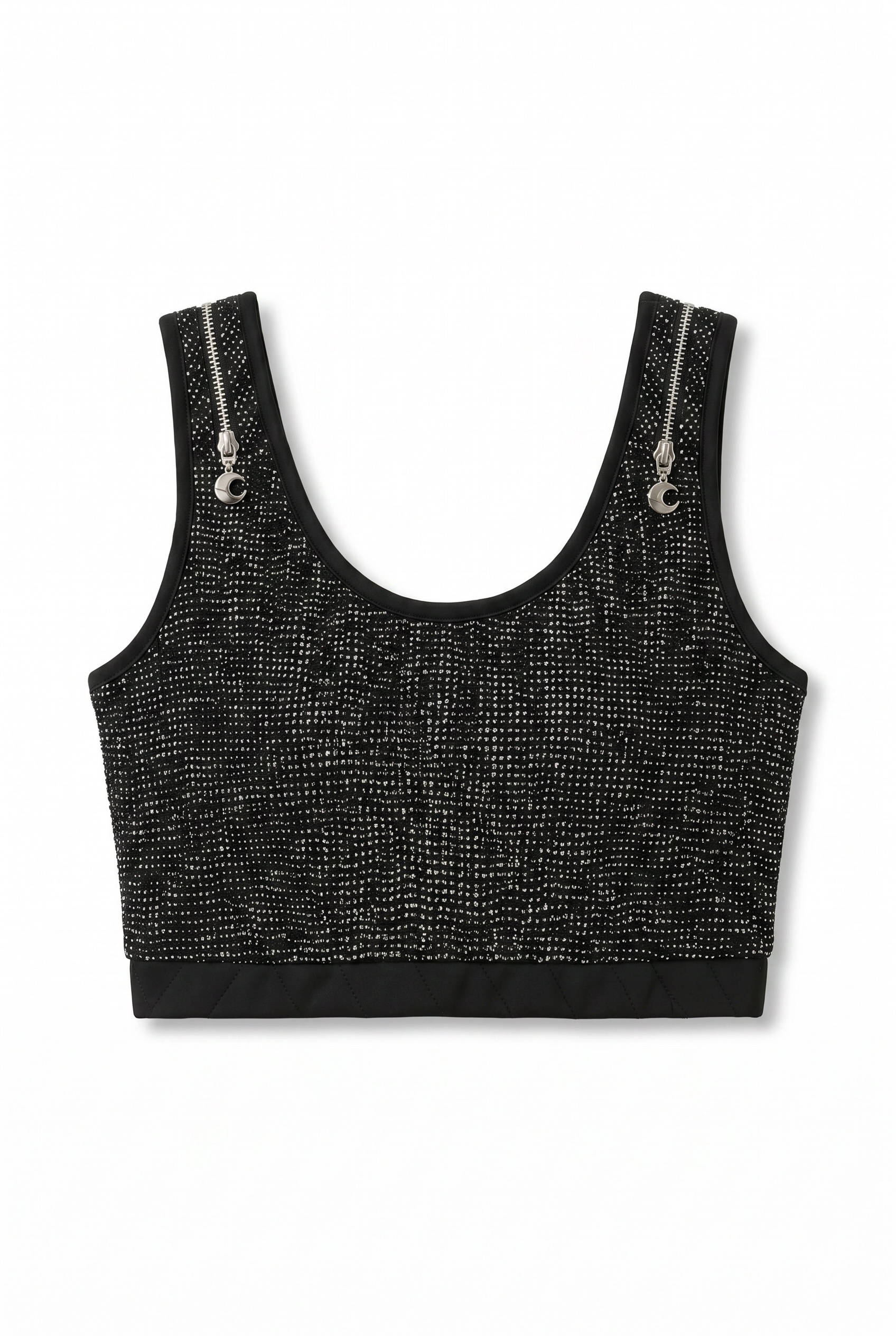 Sequin Embellished Crop Tank Top