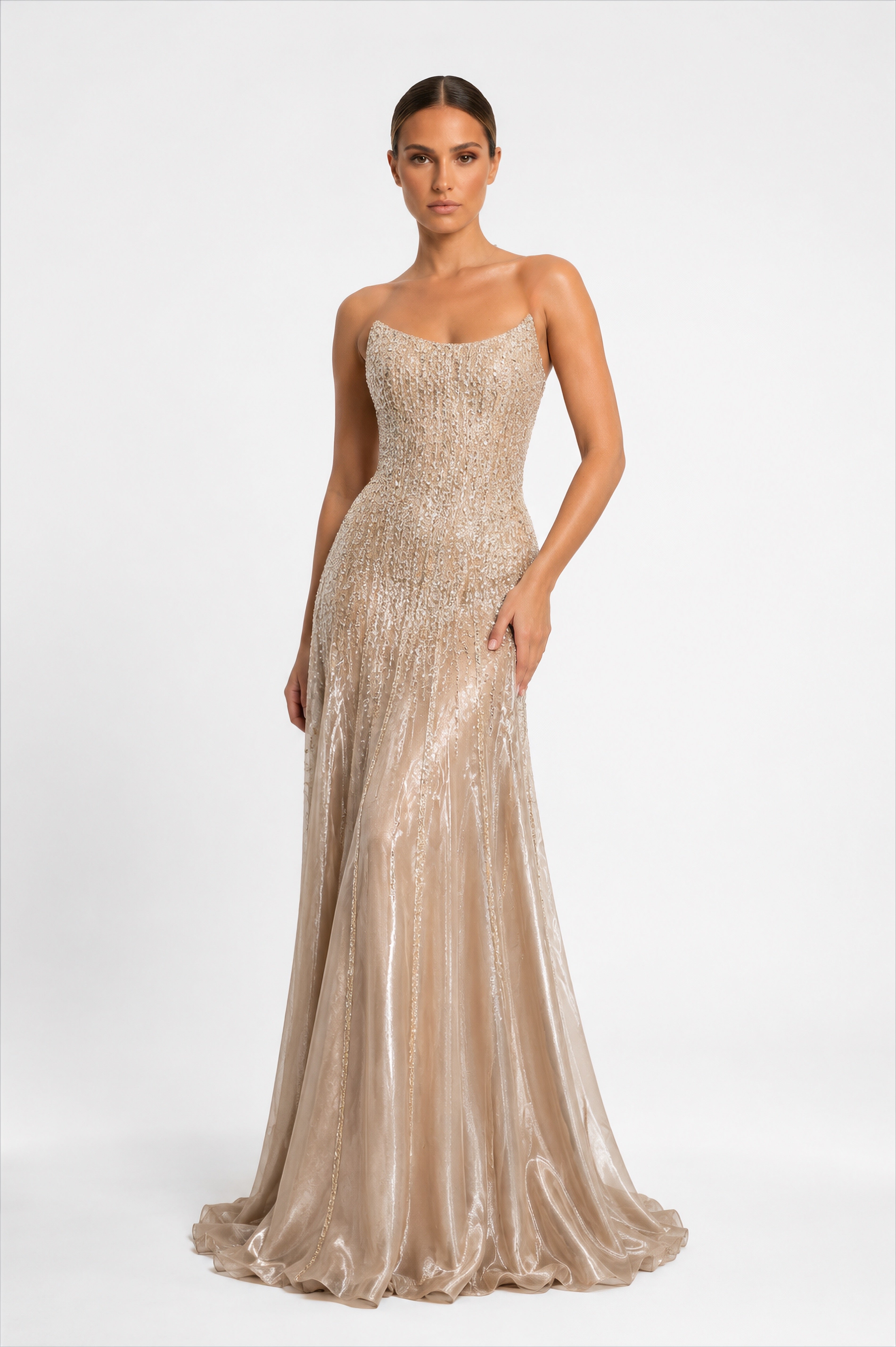 Elysian Embellished Strapless Gown