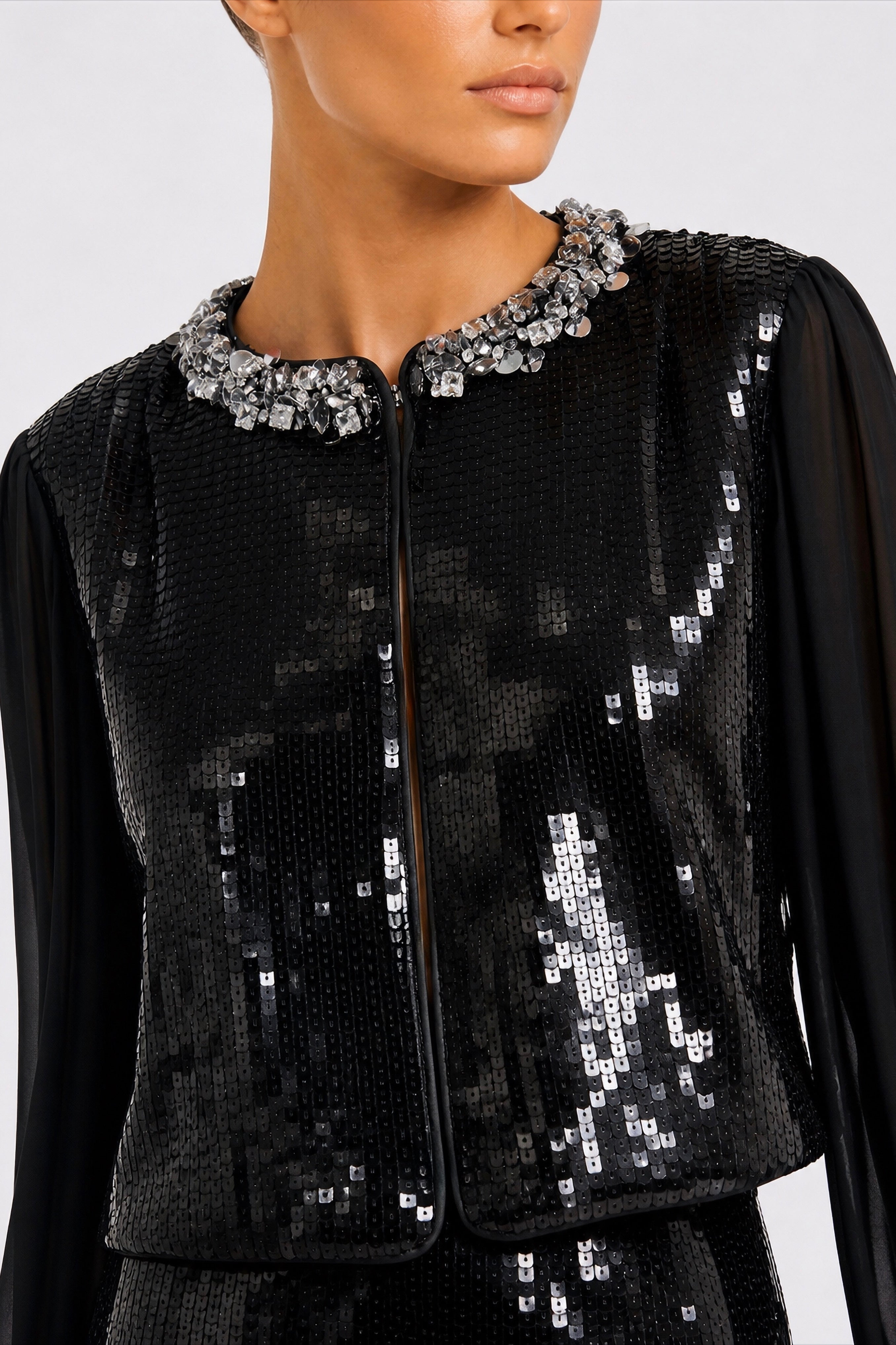 Black Crystal Sequin Jacket