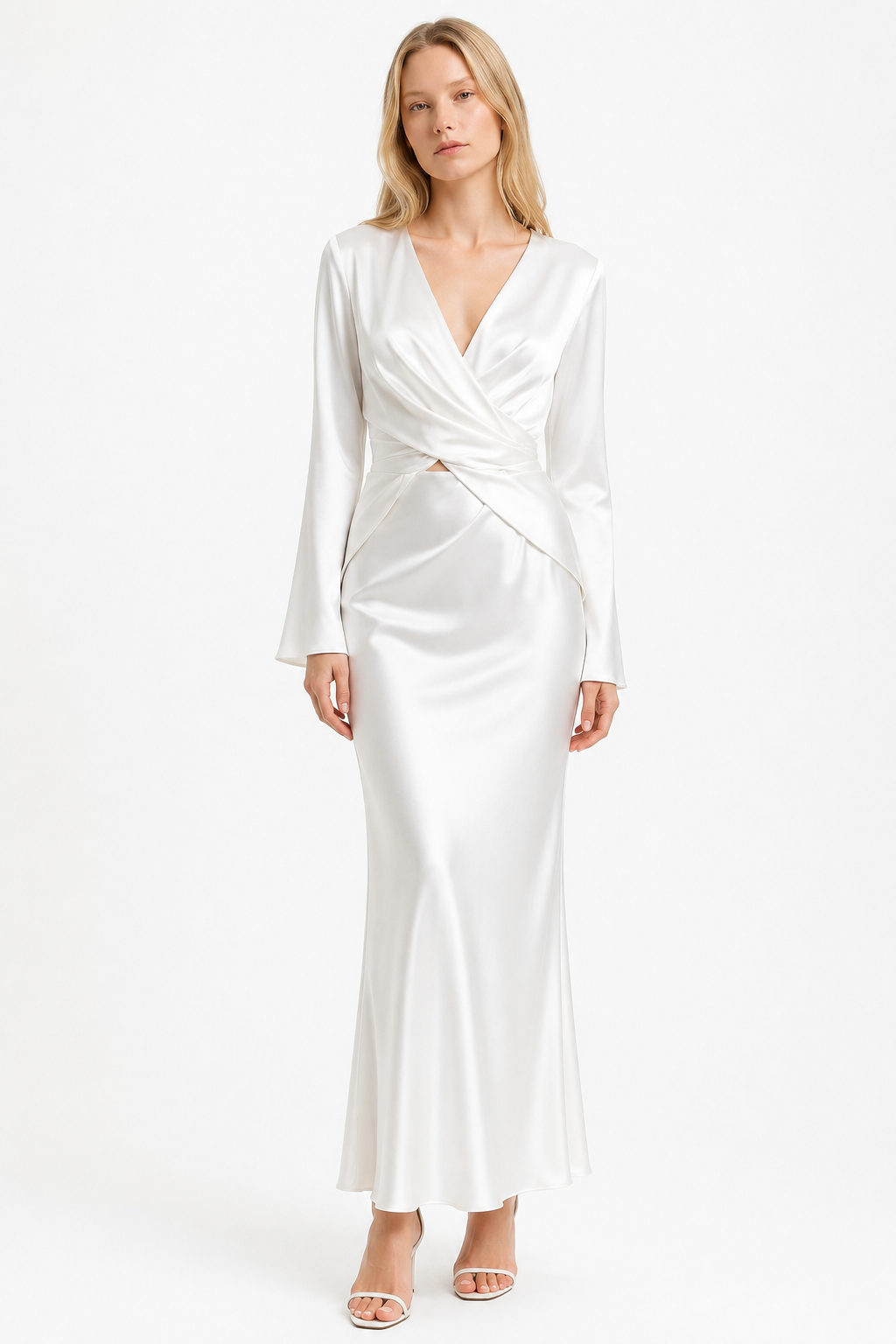 Silk Twist-Waist Top & Skirt Set