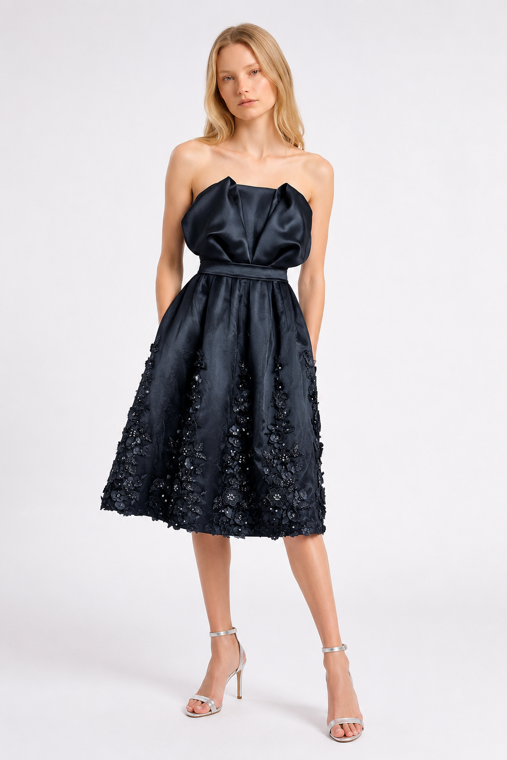 Midnight Floral Midi Dress
