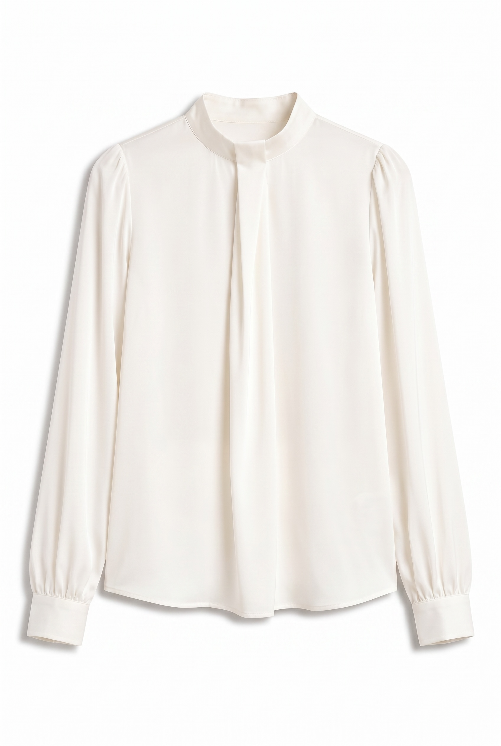 Lustre Tie-Neck Satin Blouse