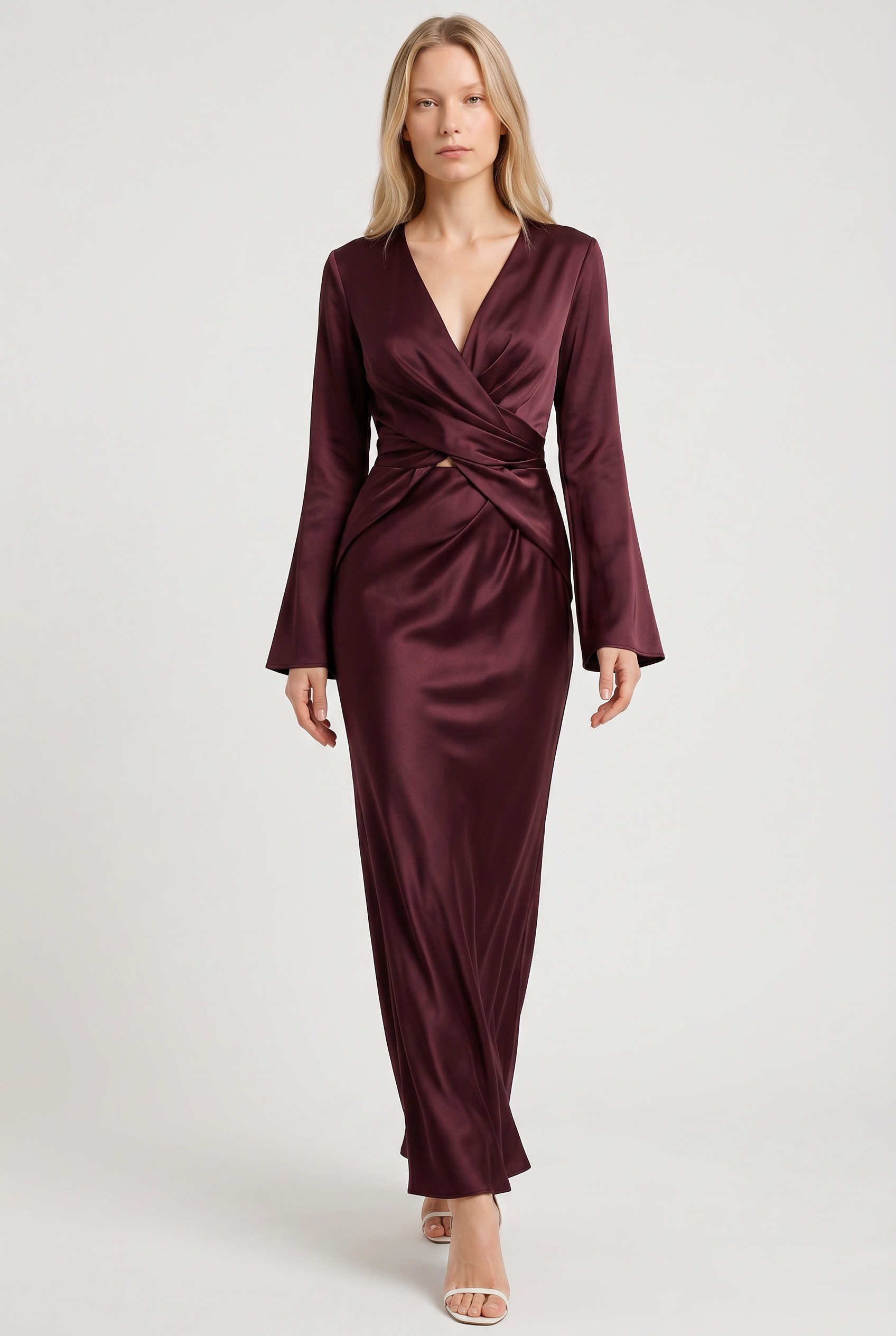 Silk Twist-Waist Top & Skirt Set
