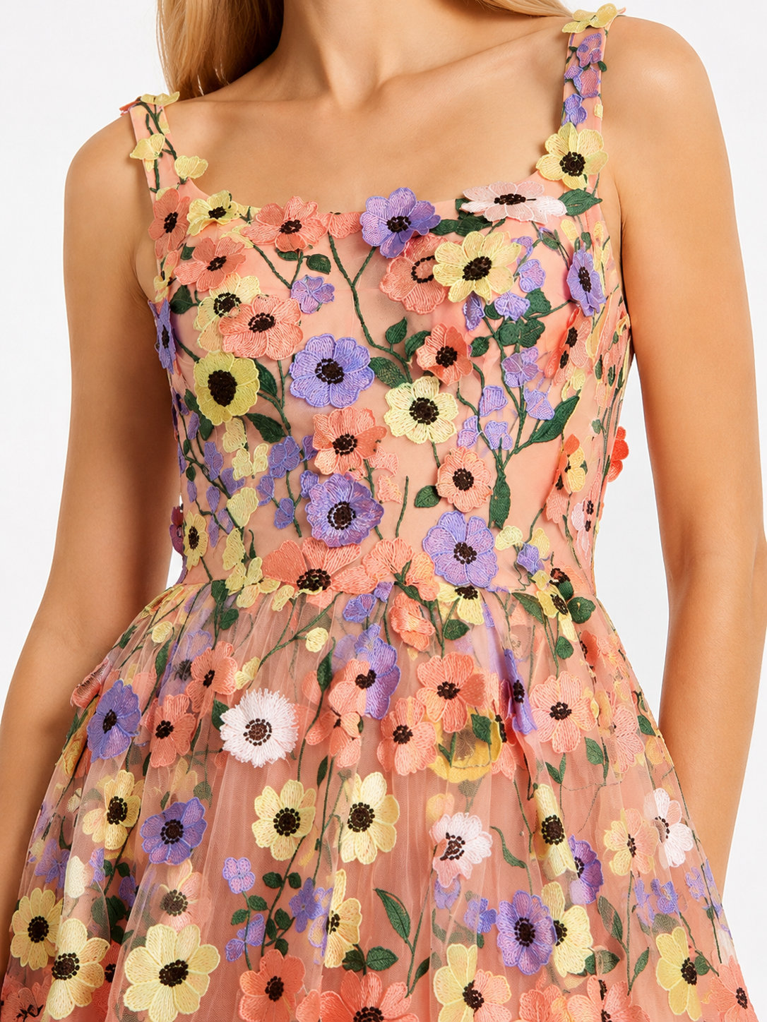 Floral Embroidered Mini Dress