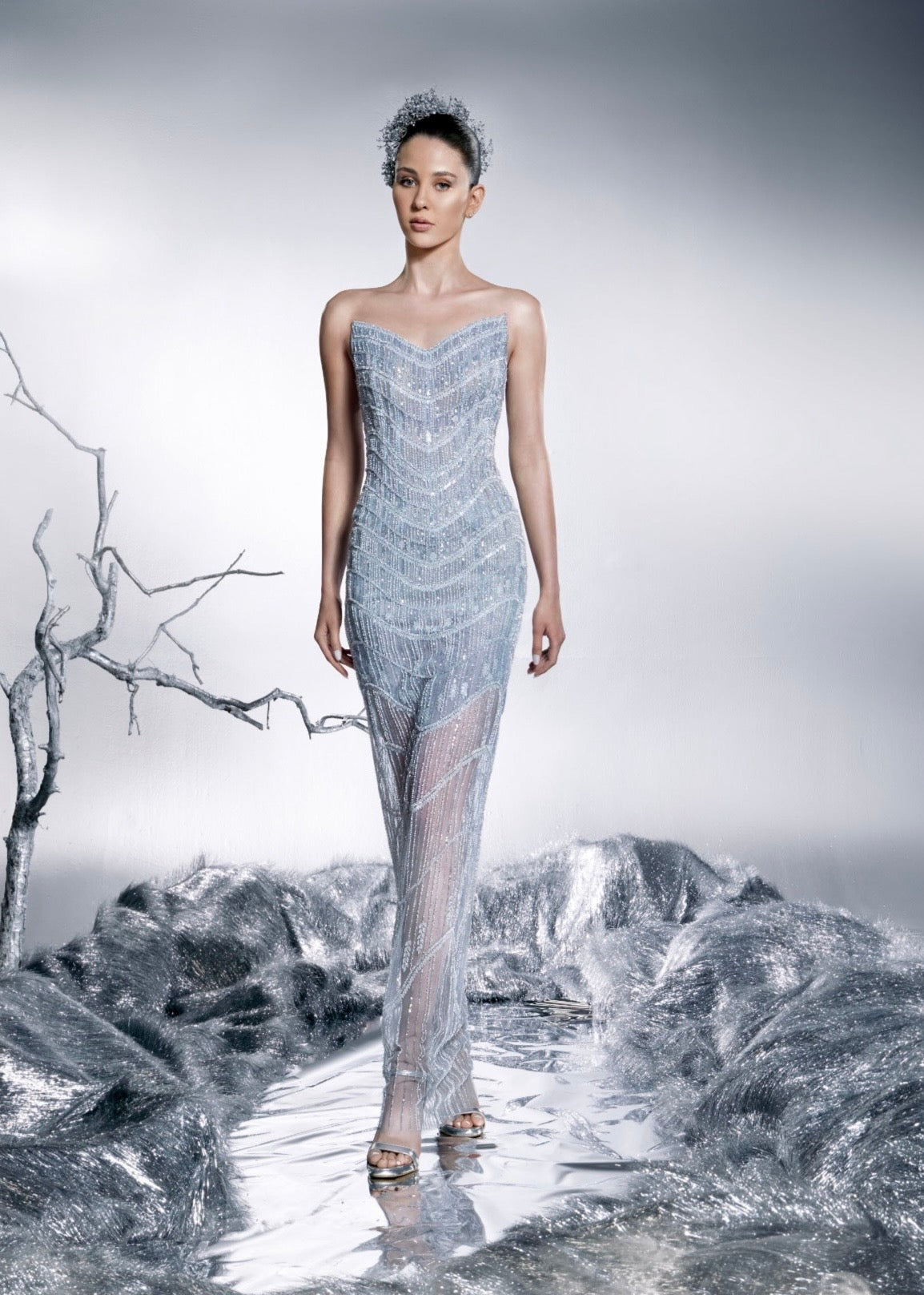 Moonlit Frost Gown