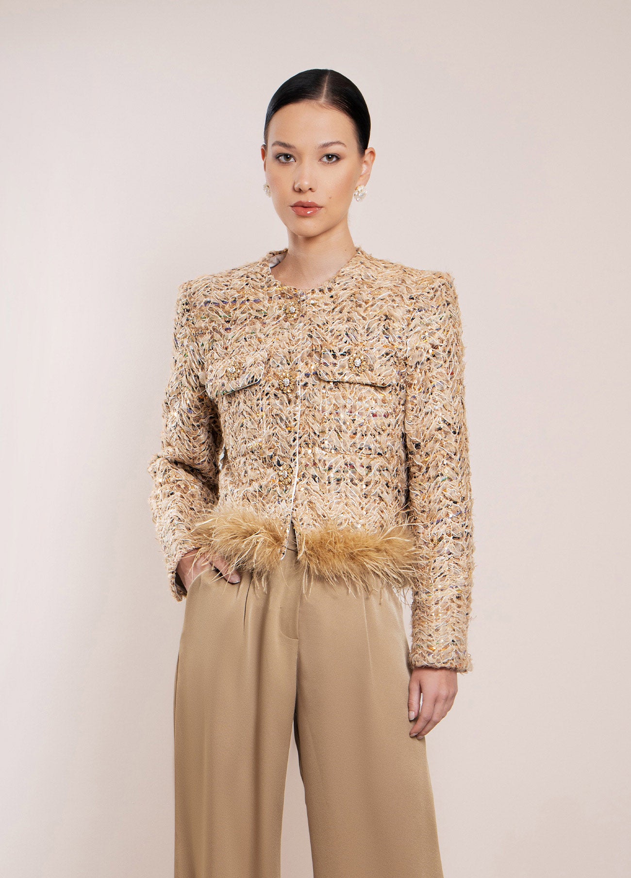 Fringed Tweed Jacket