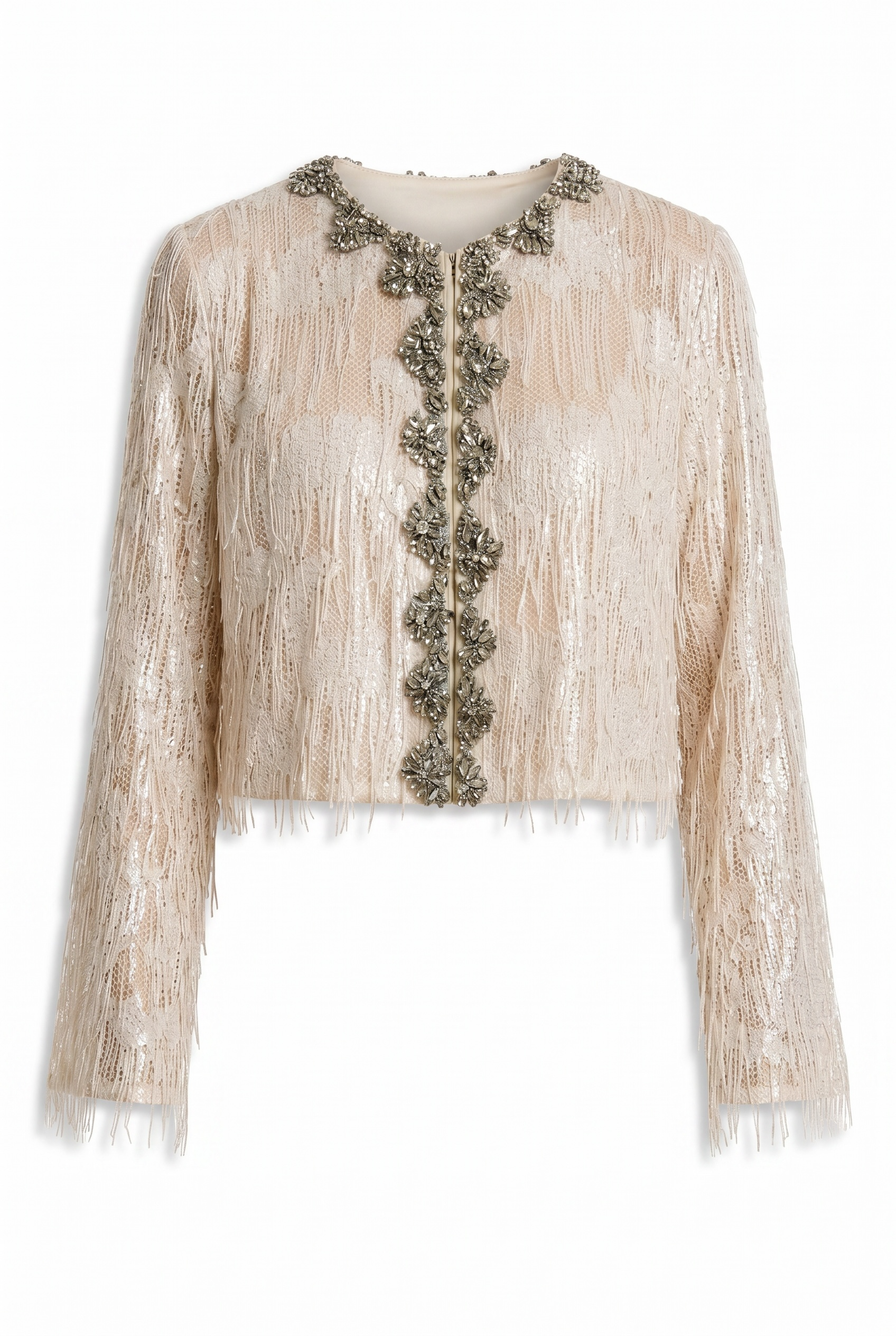 Champagne Fringe Sequin Jacket