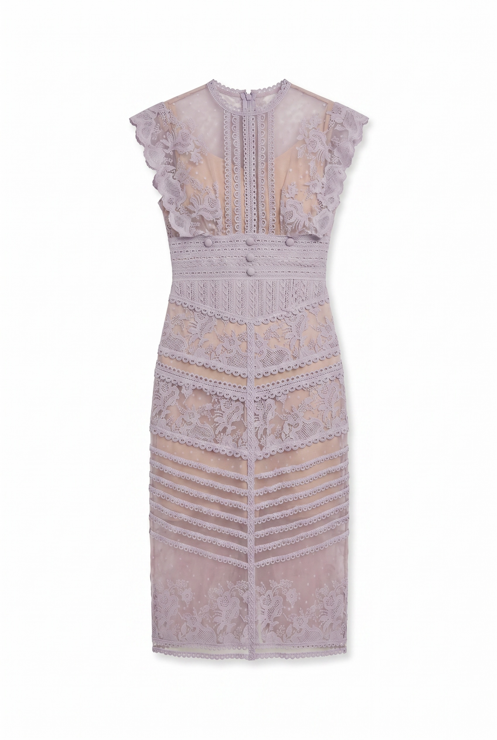 Lavender Lace Midi Dress