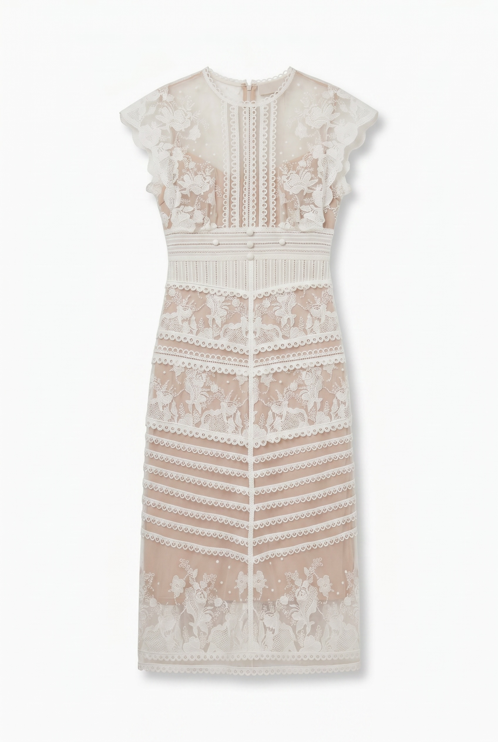 White Lace Midi Dress