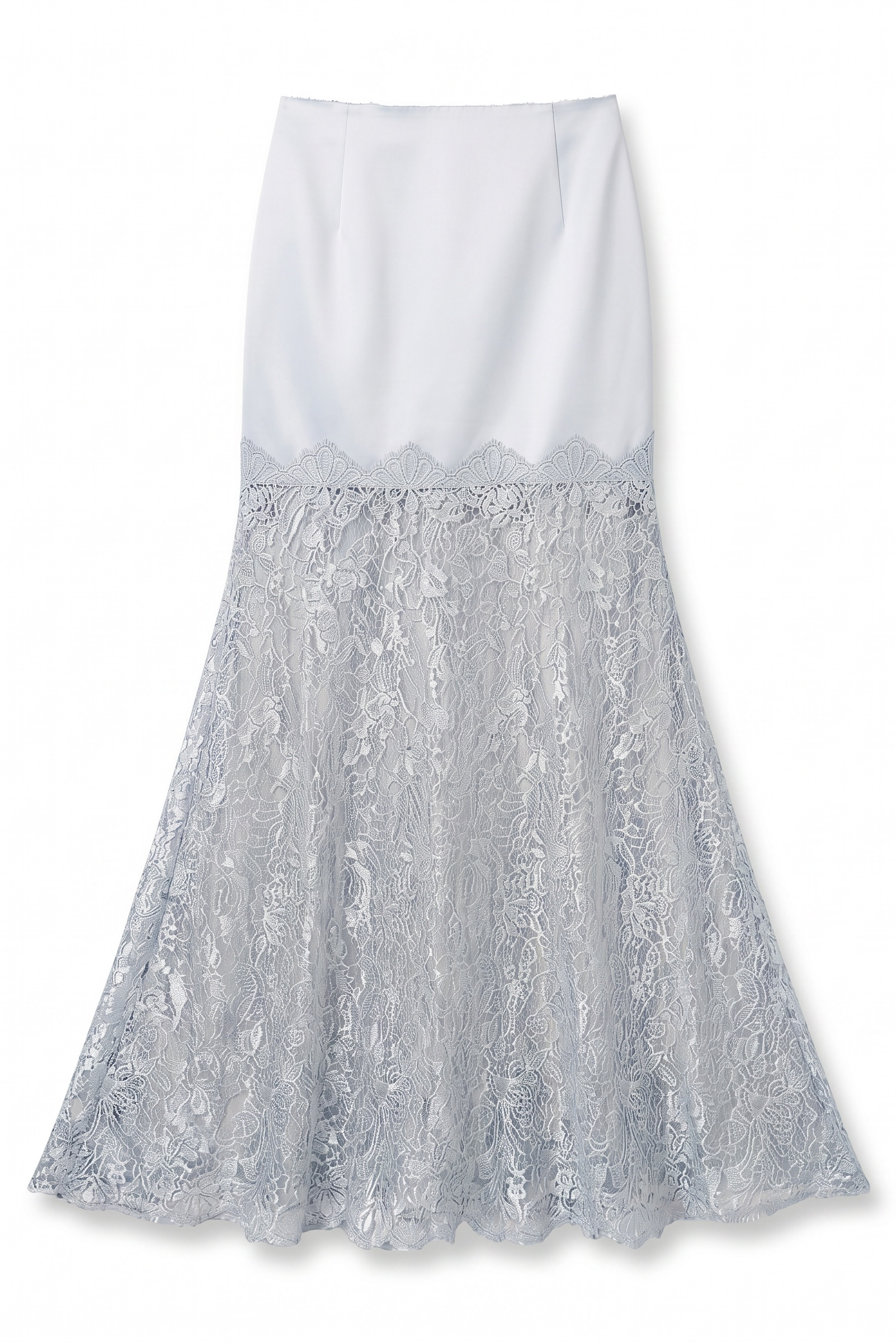 Ice Blue Pure Silk Skirt