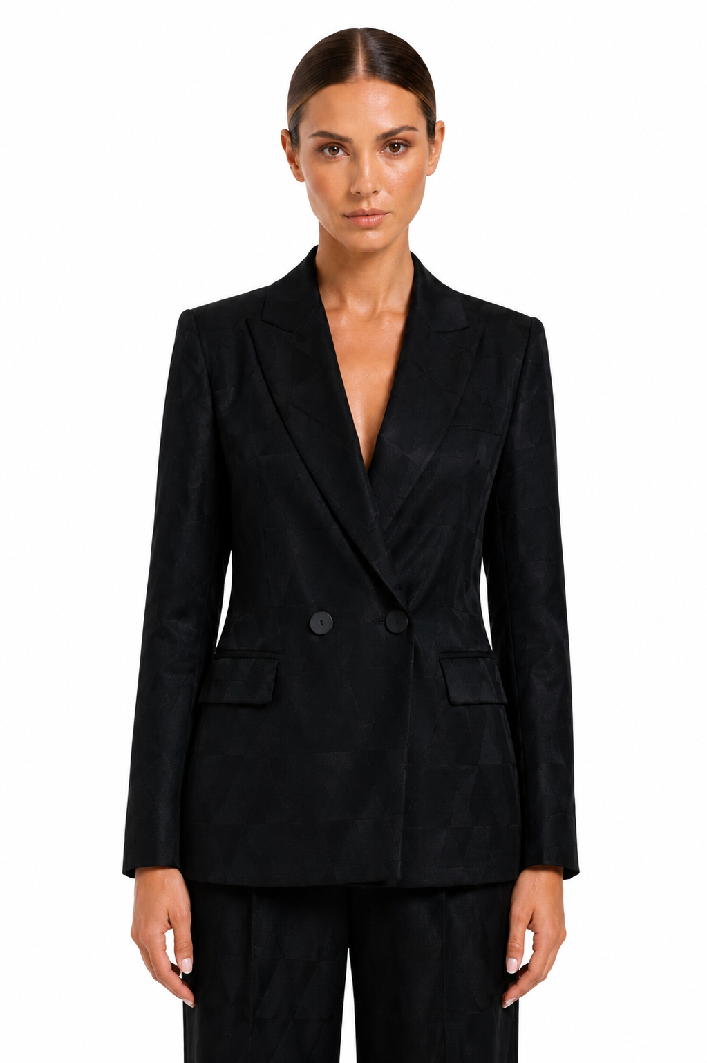 Geometric Silk Blazer