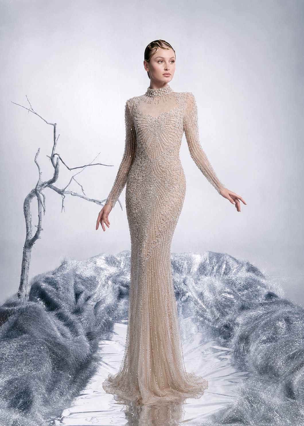 Moonfall High Neck Mermaid Gown