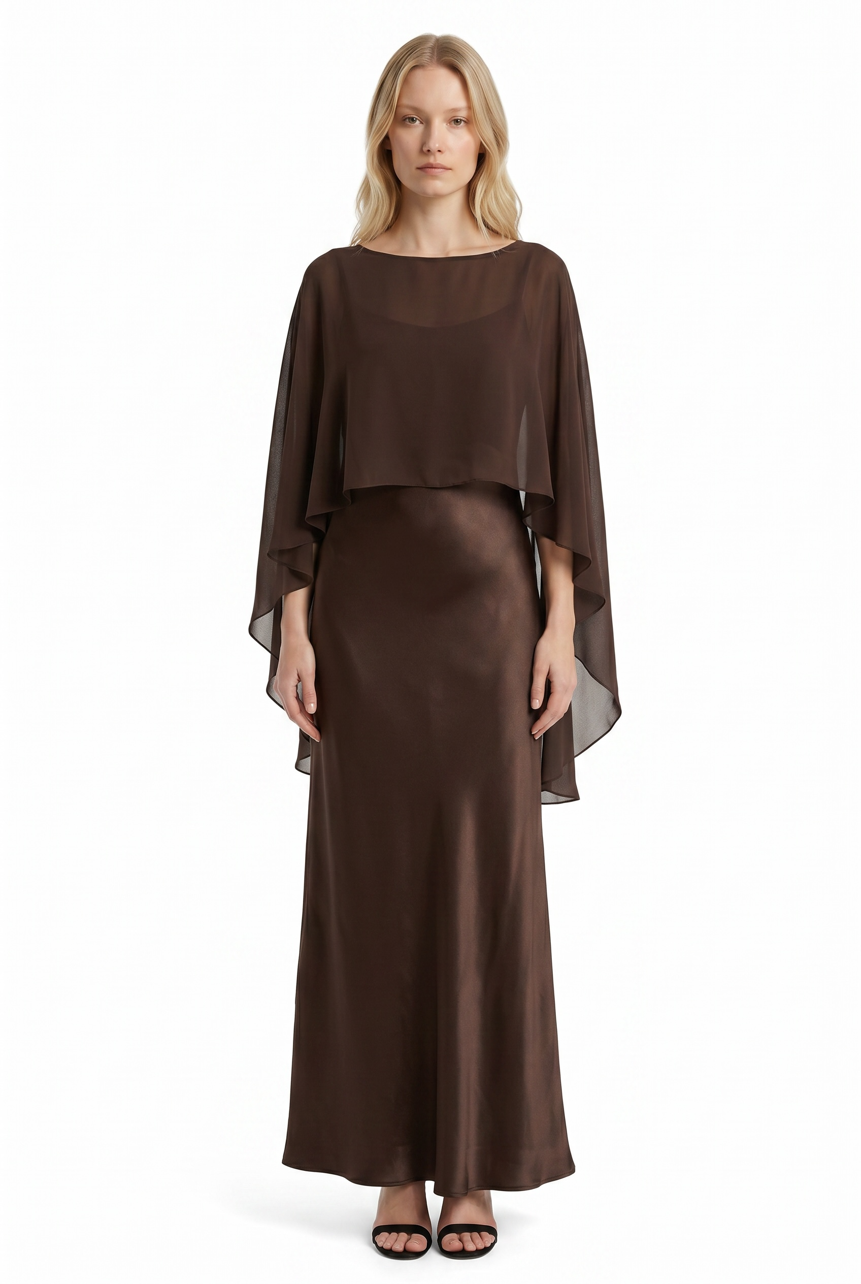 Slip Dress & Sheer Cape Set