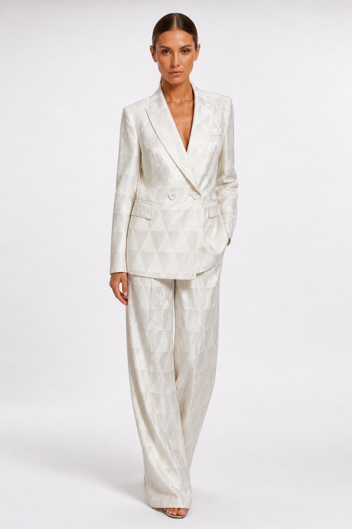 Geometric Silk Pantsuit
