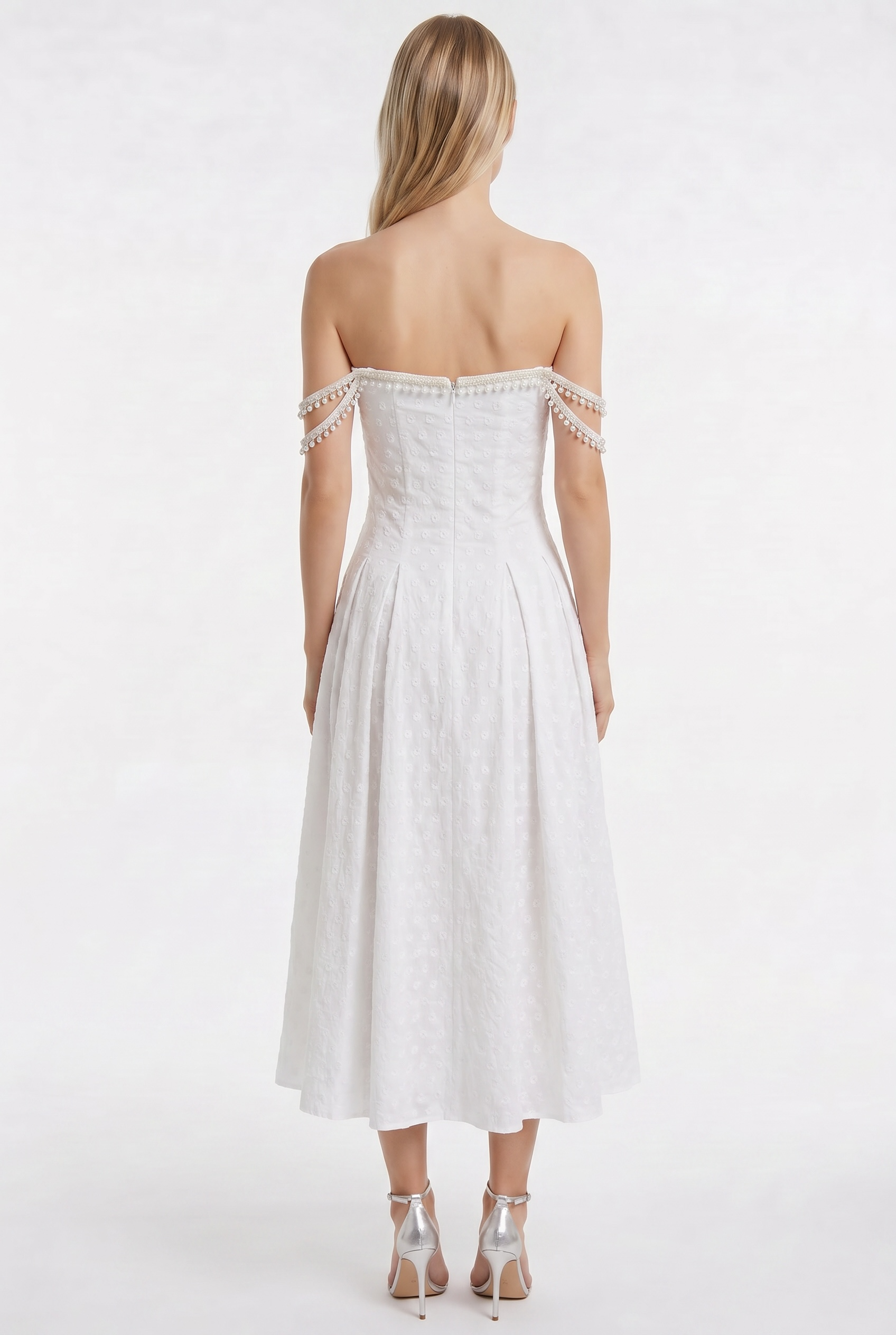 Pearl Trim A-Line Midi
