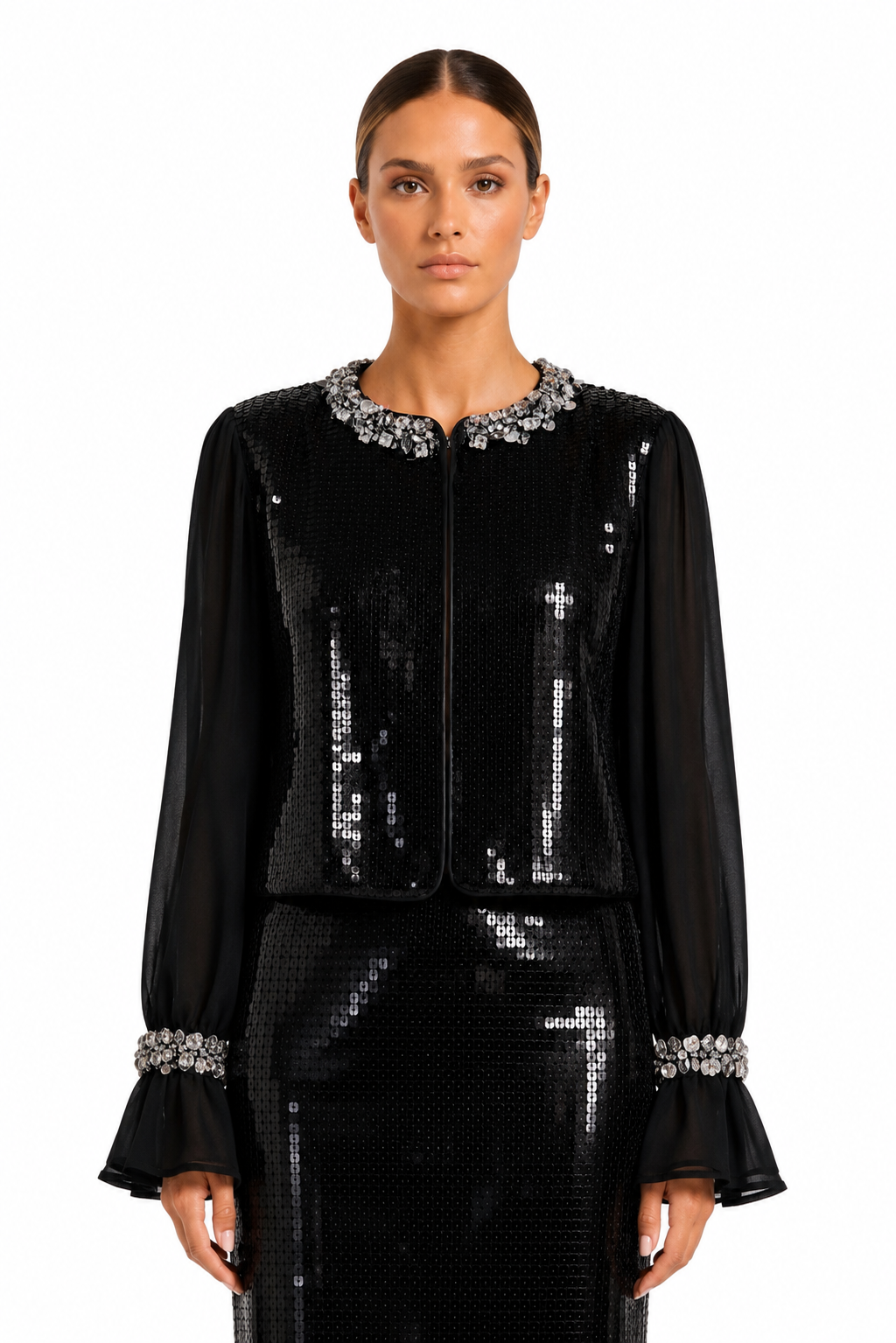 Black Crystal Sequin Jacket