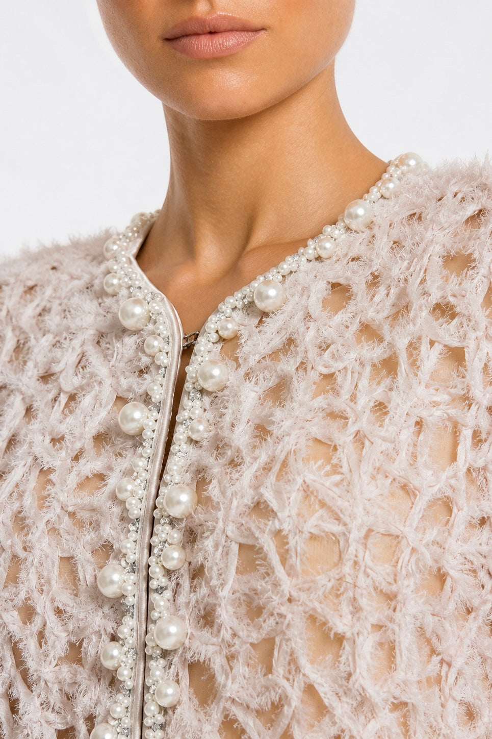 Blush Pearl Textured jacket