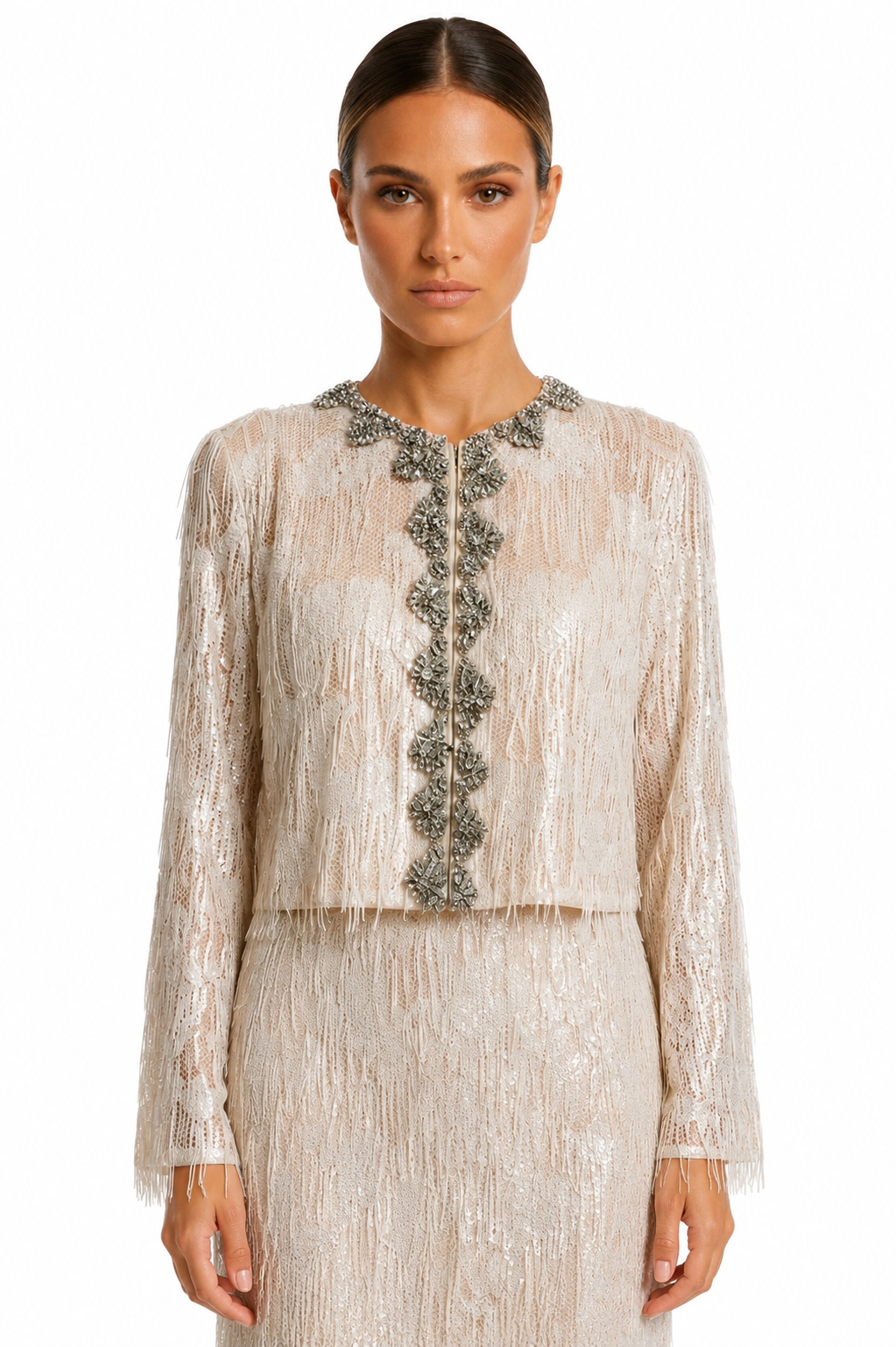 Champagne Fringe Sequin Jacket