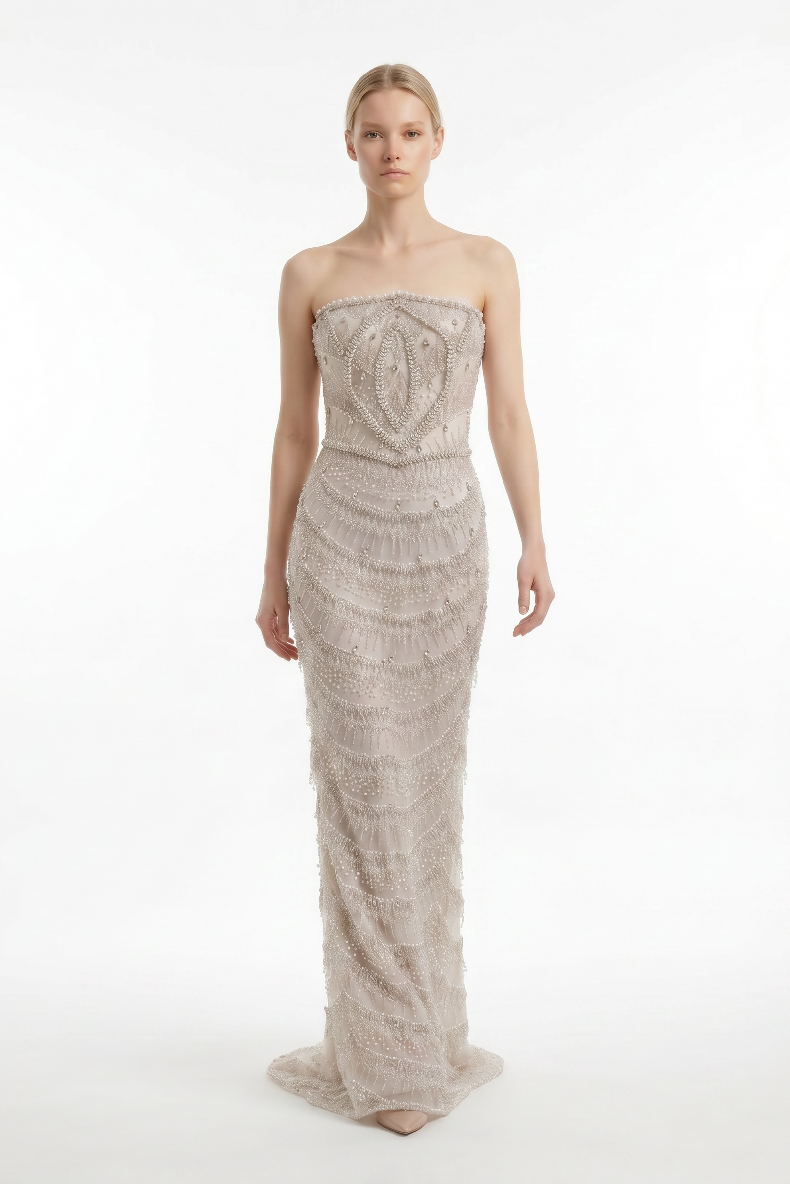 The Pearl Strapless Puff-Sleeve Gown