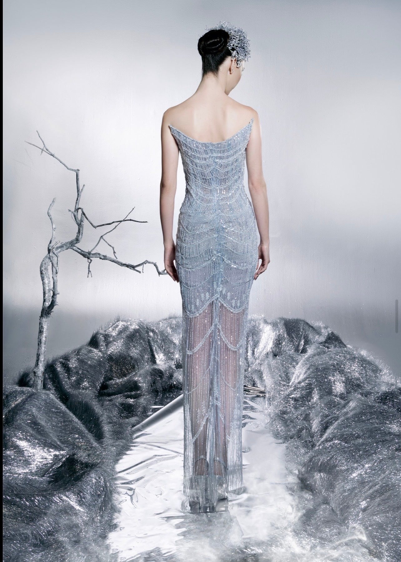 Moonlit Frost Gown