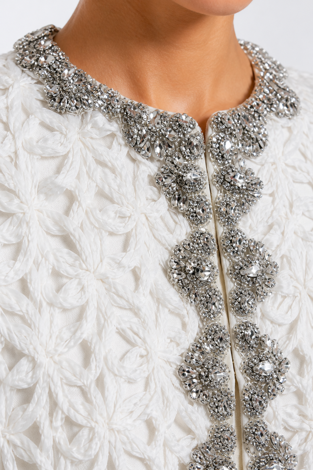 Ivory Crystal Feather Set