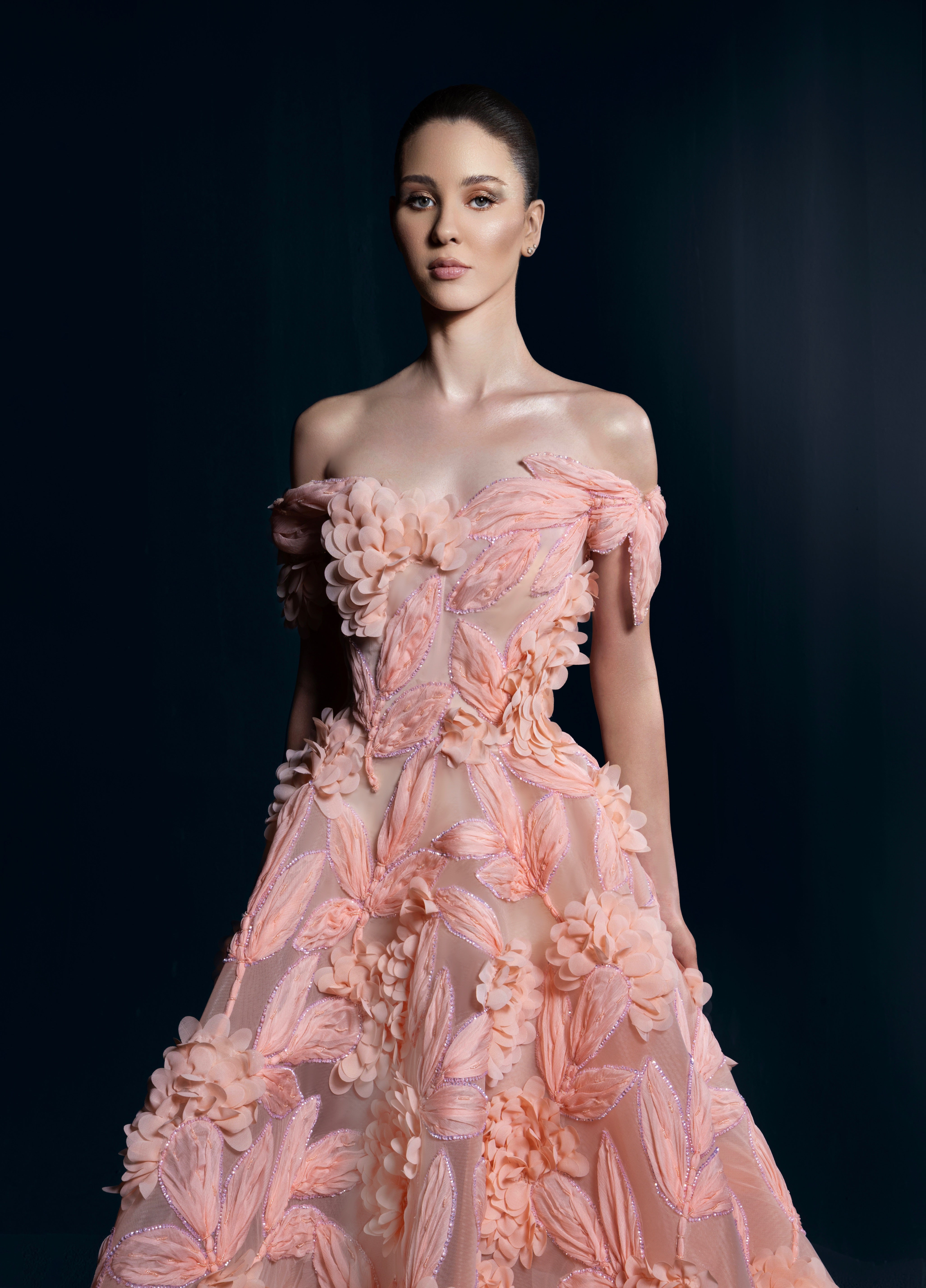 Moonlit Petal Gown