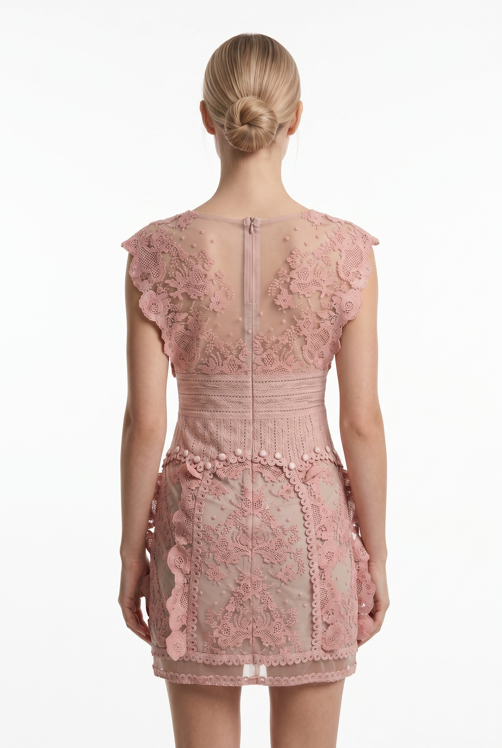 Blush Lace Mini Dress