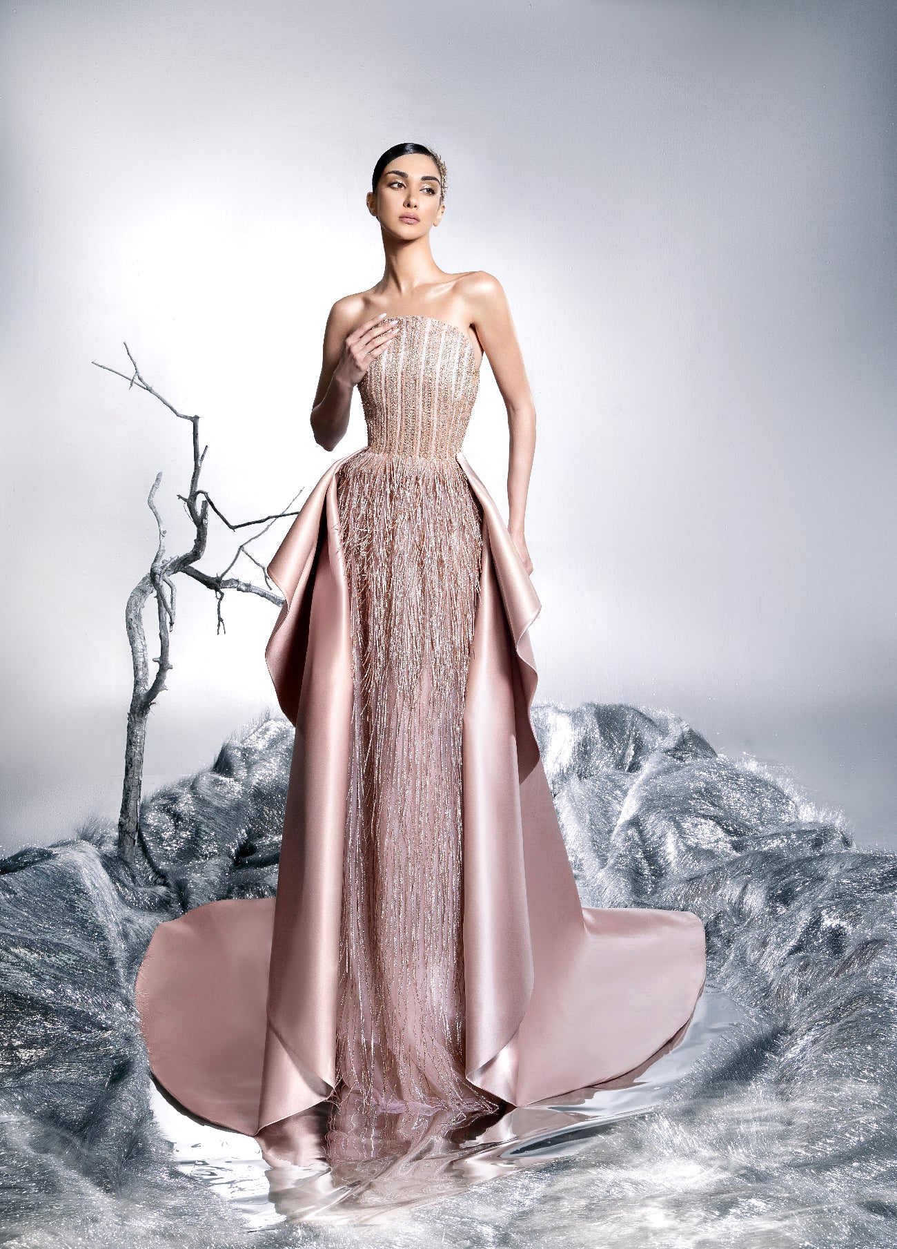 Moonlit Fringe Gown