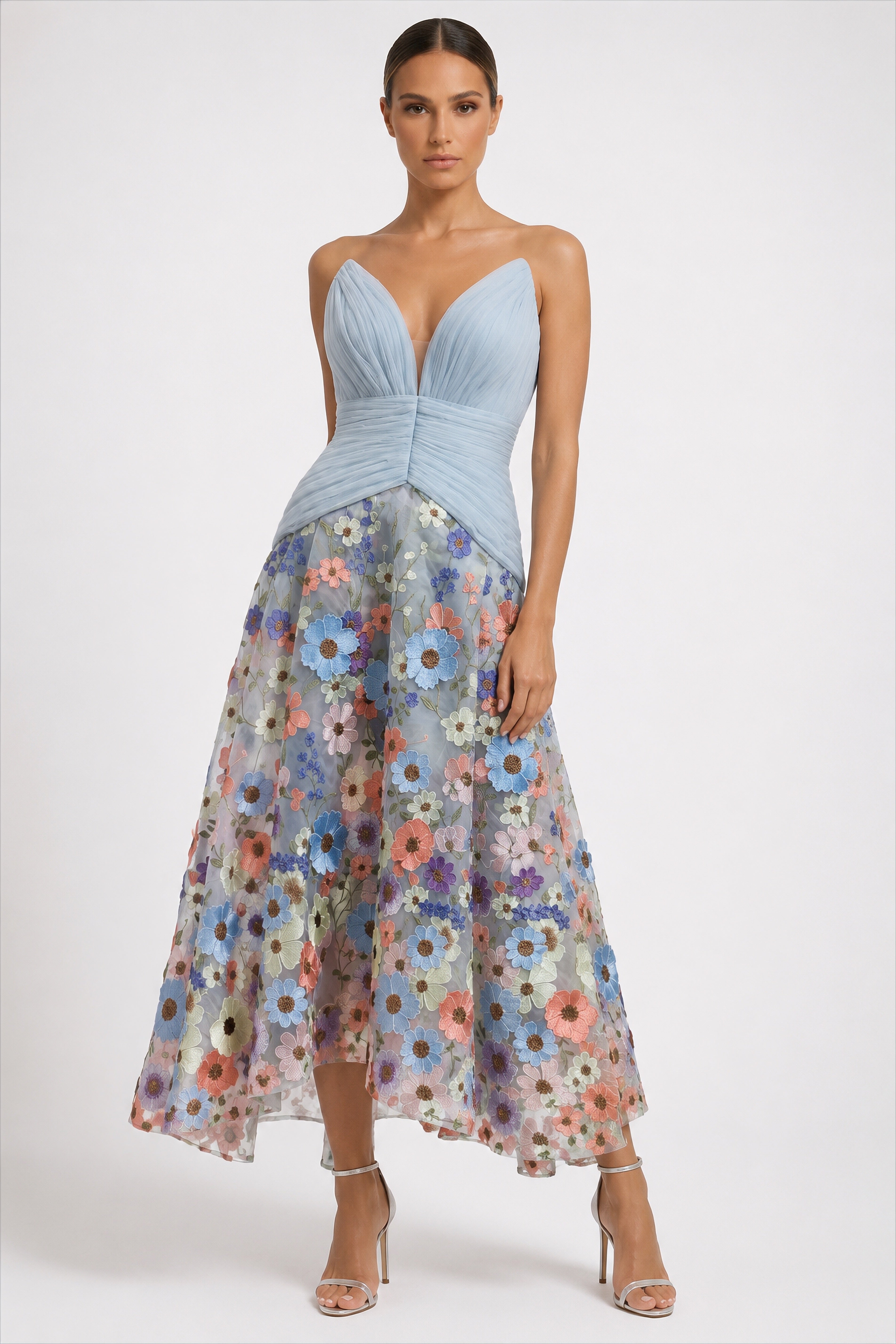 Bluebell Floral Tulle Midi Dress