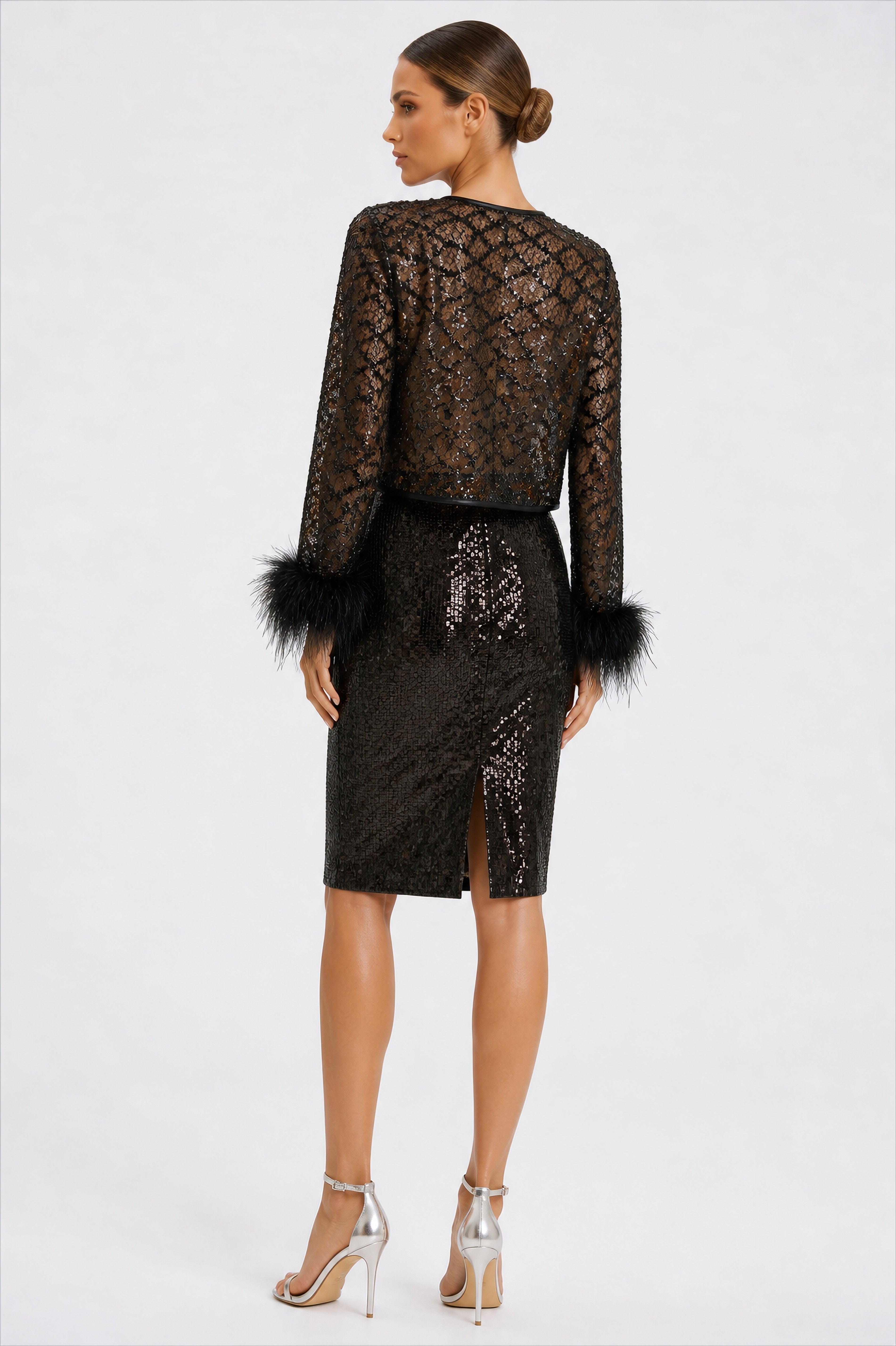 Black Lace Sequin Set