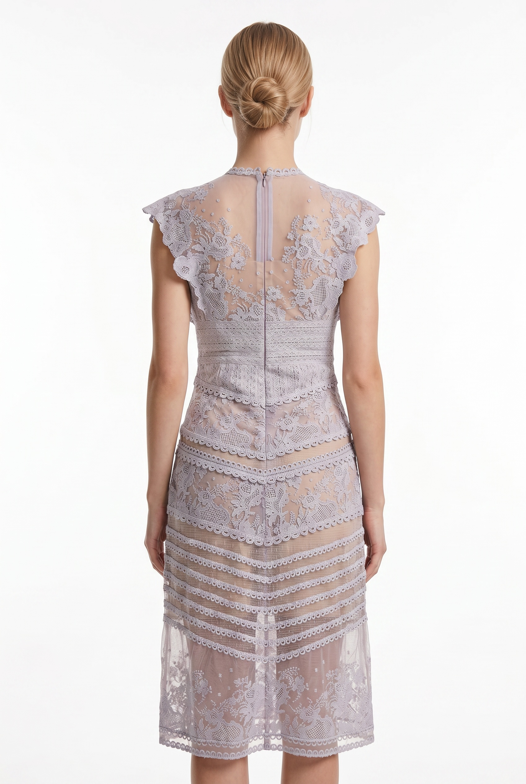 Lavender Lace Midi Dress
