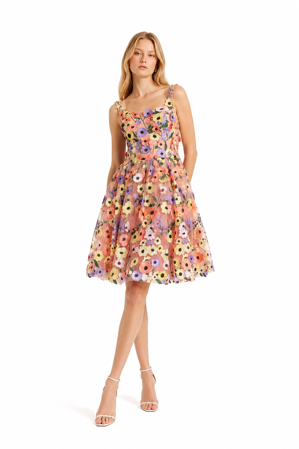 Floral Embroidered Mini Dress