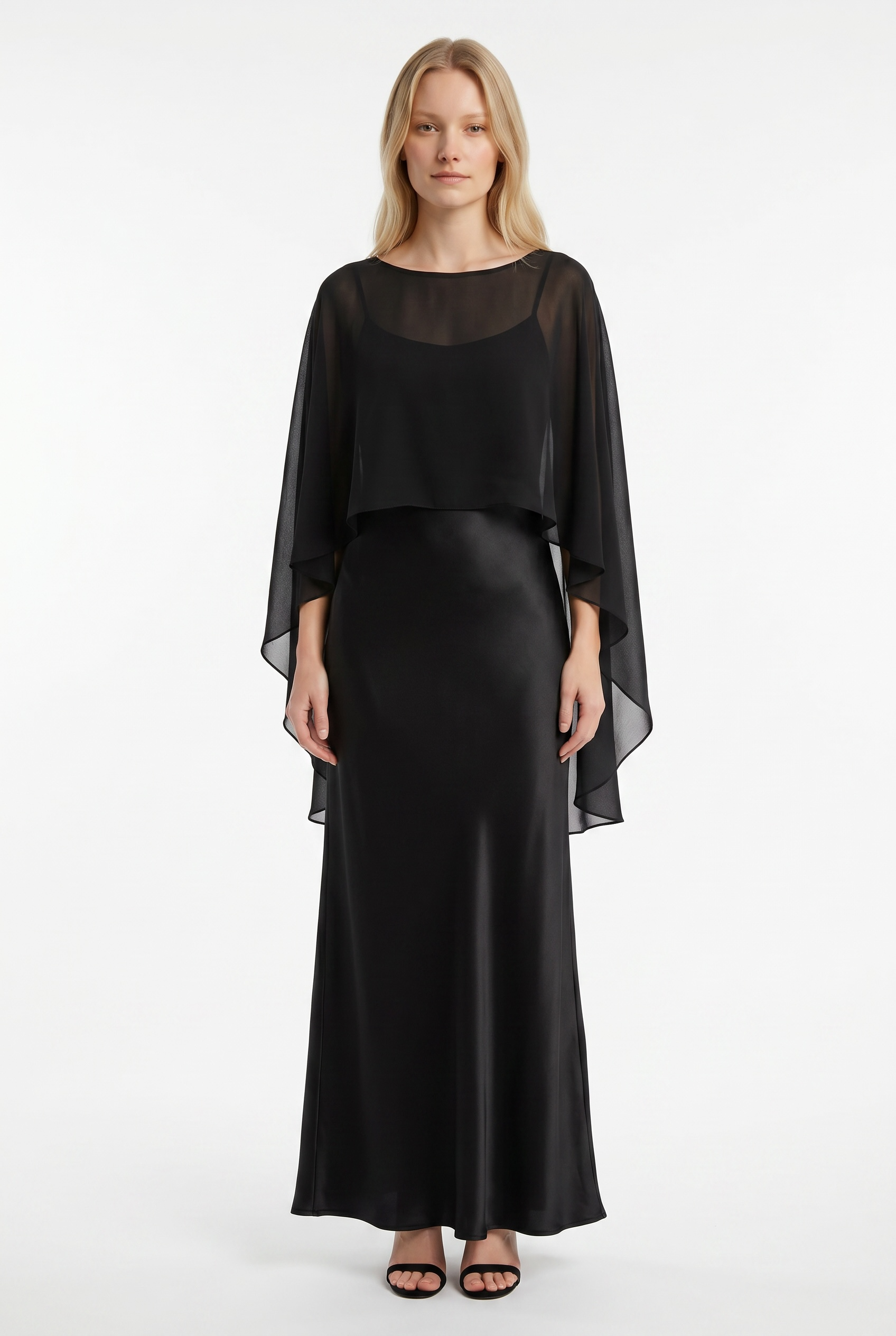 Slip Dress & Sheer Cape Set