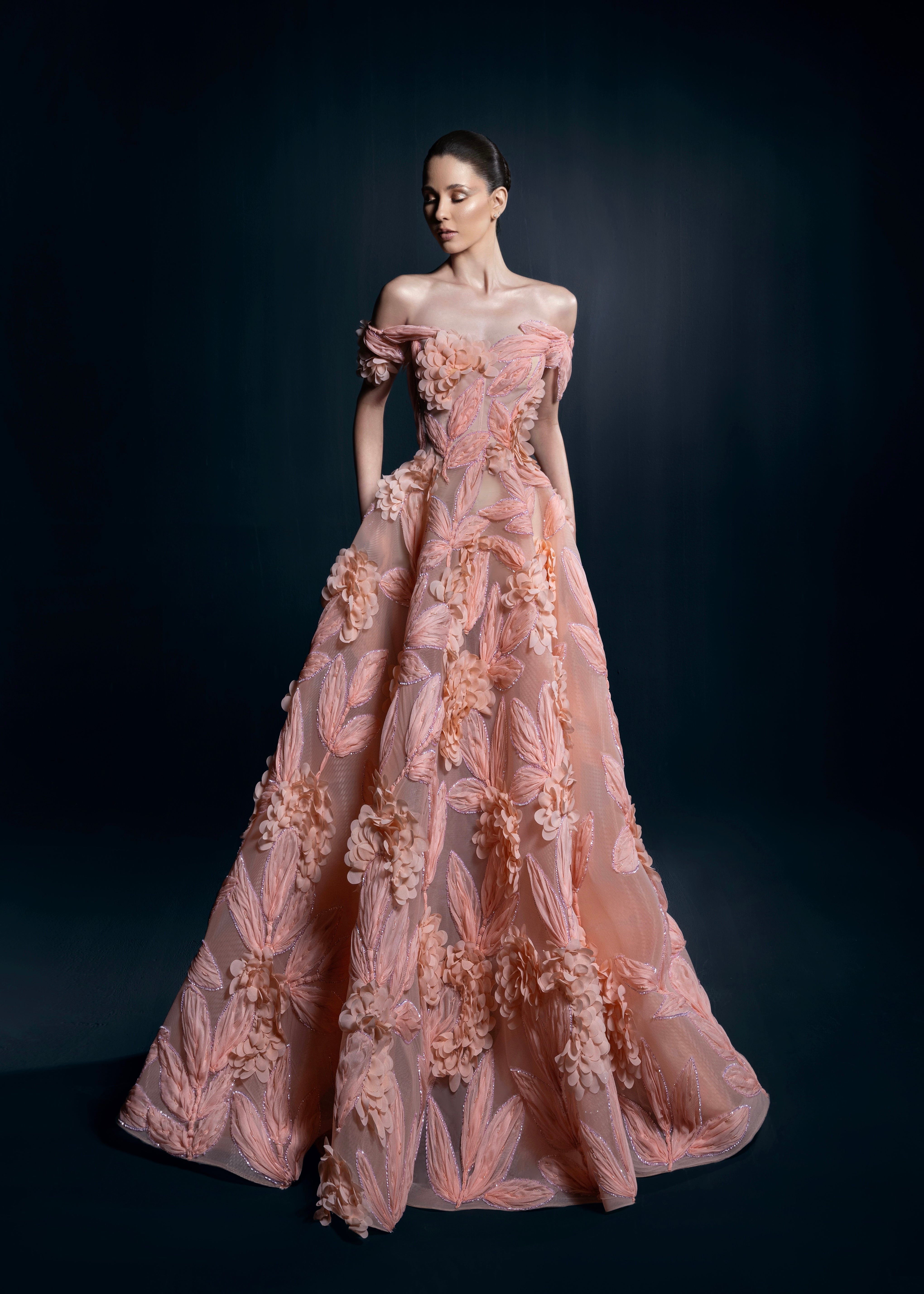 Moonlit Petal Gown