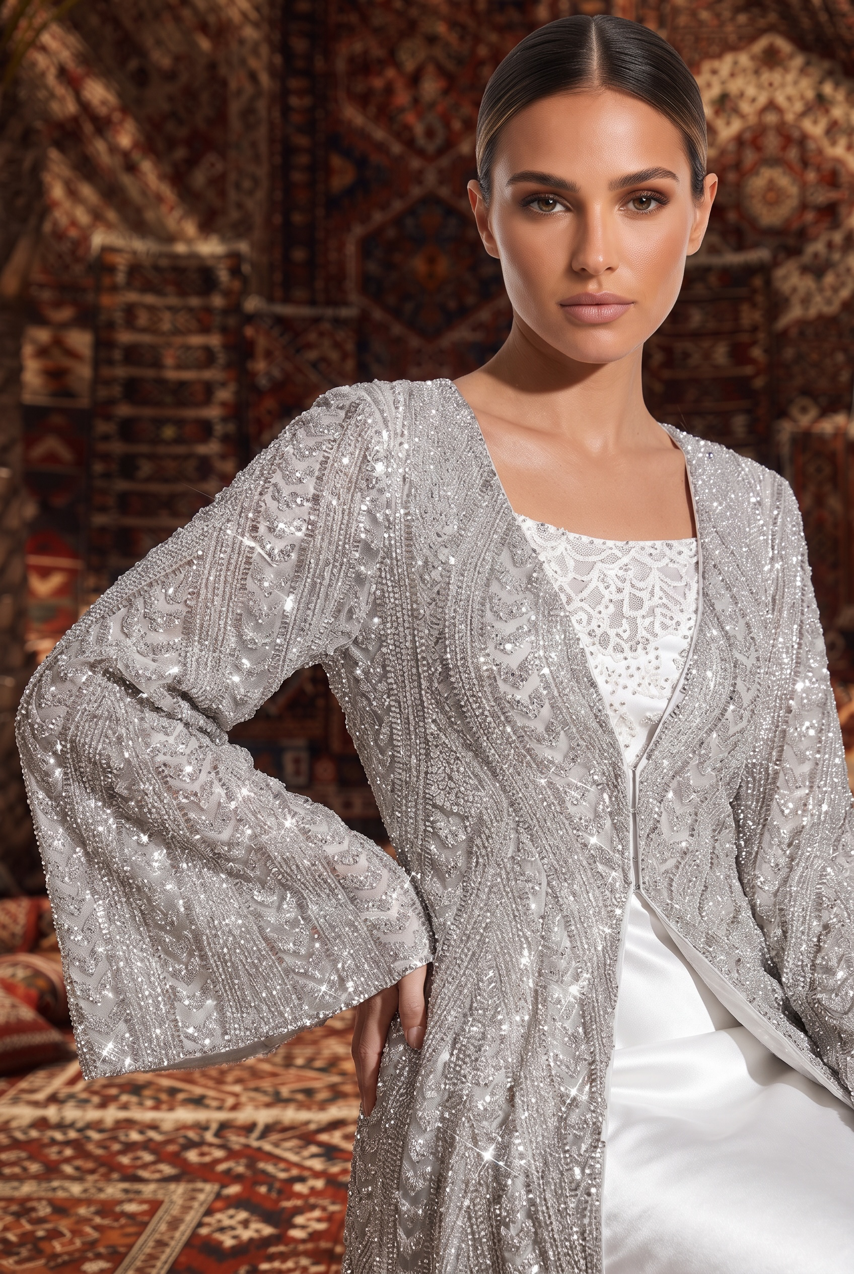 The Silver Lustre Kaftan