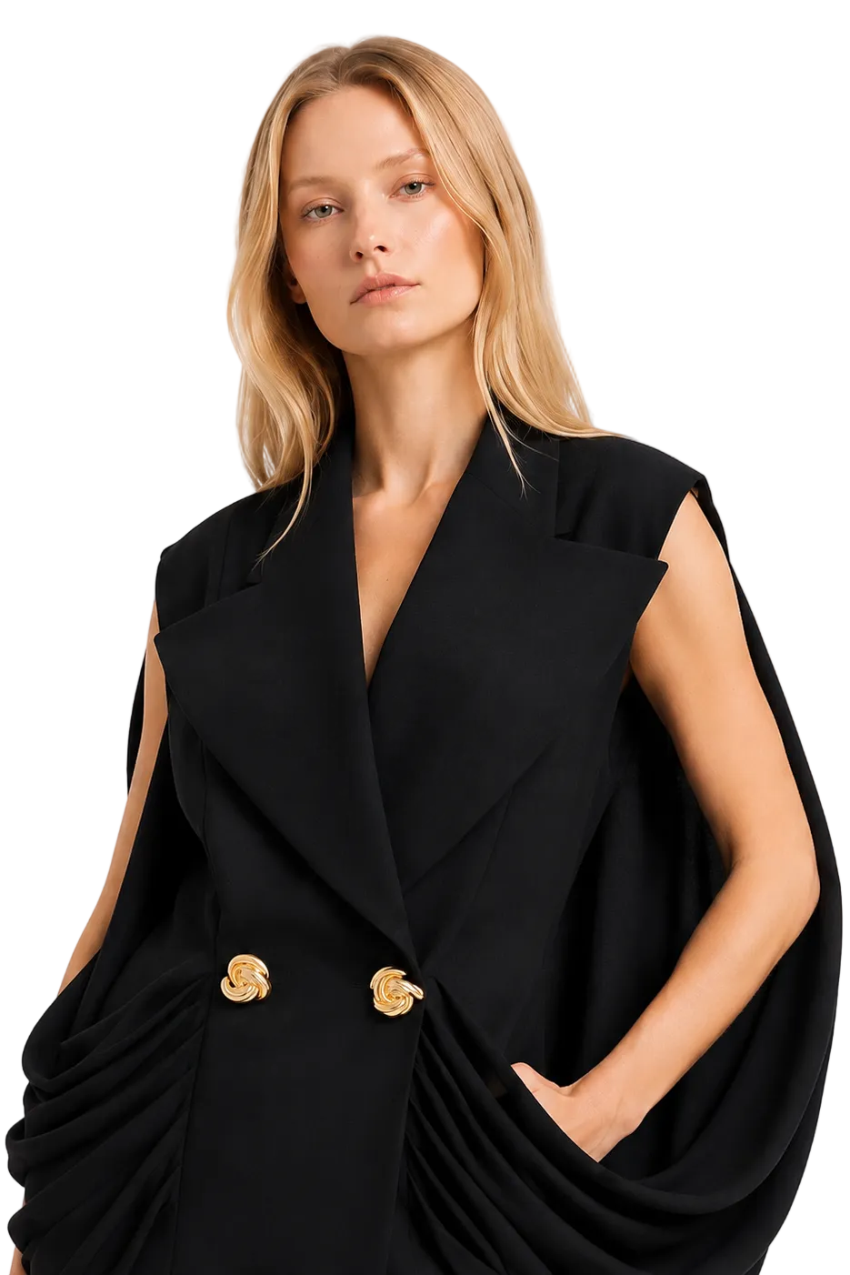 Midnight Drape Power Blazer