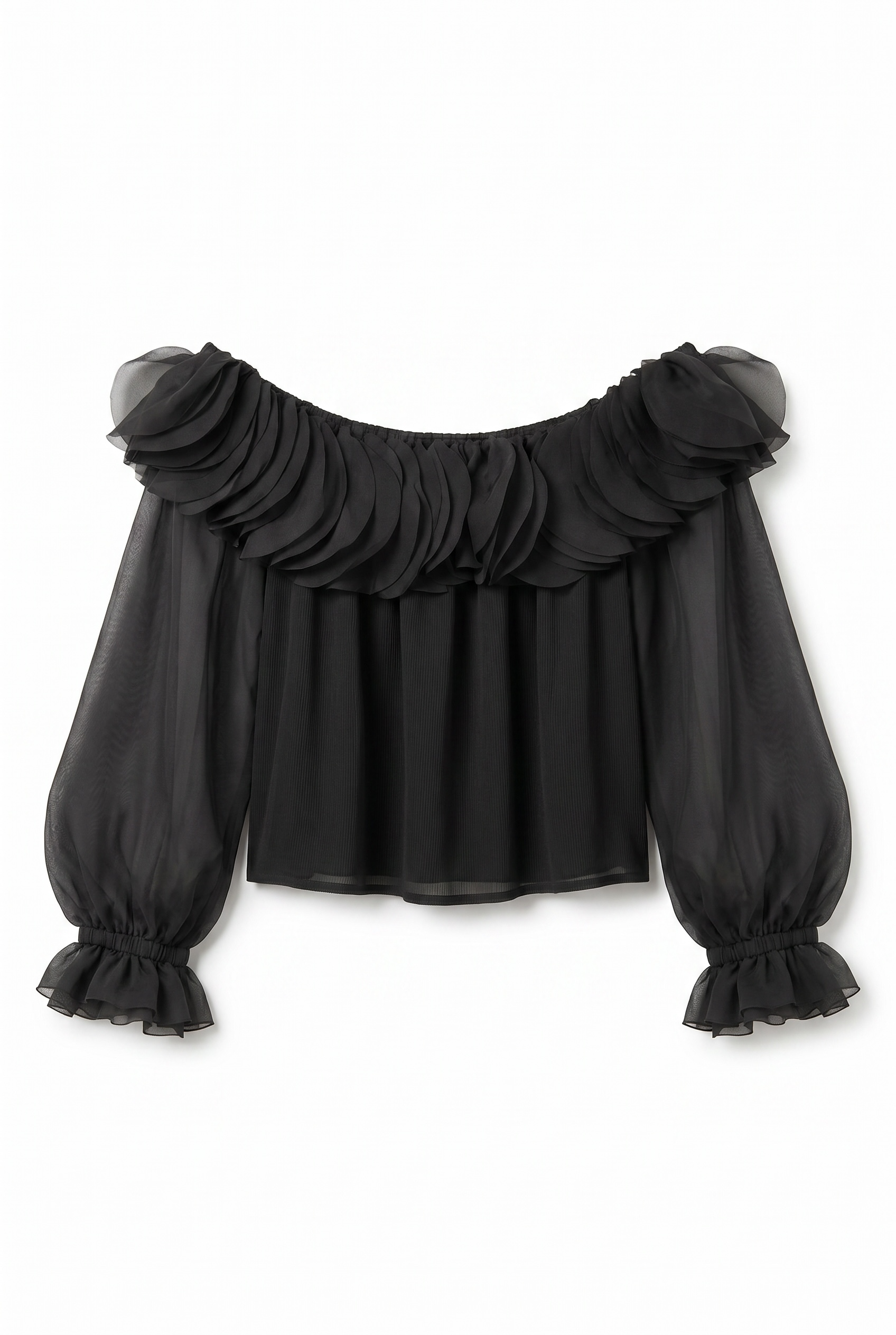 Ethereal Ruffle Off-Shoulder