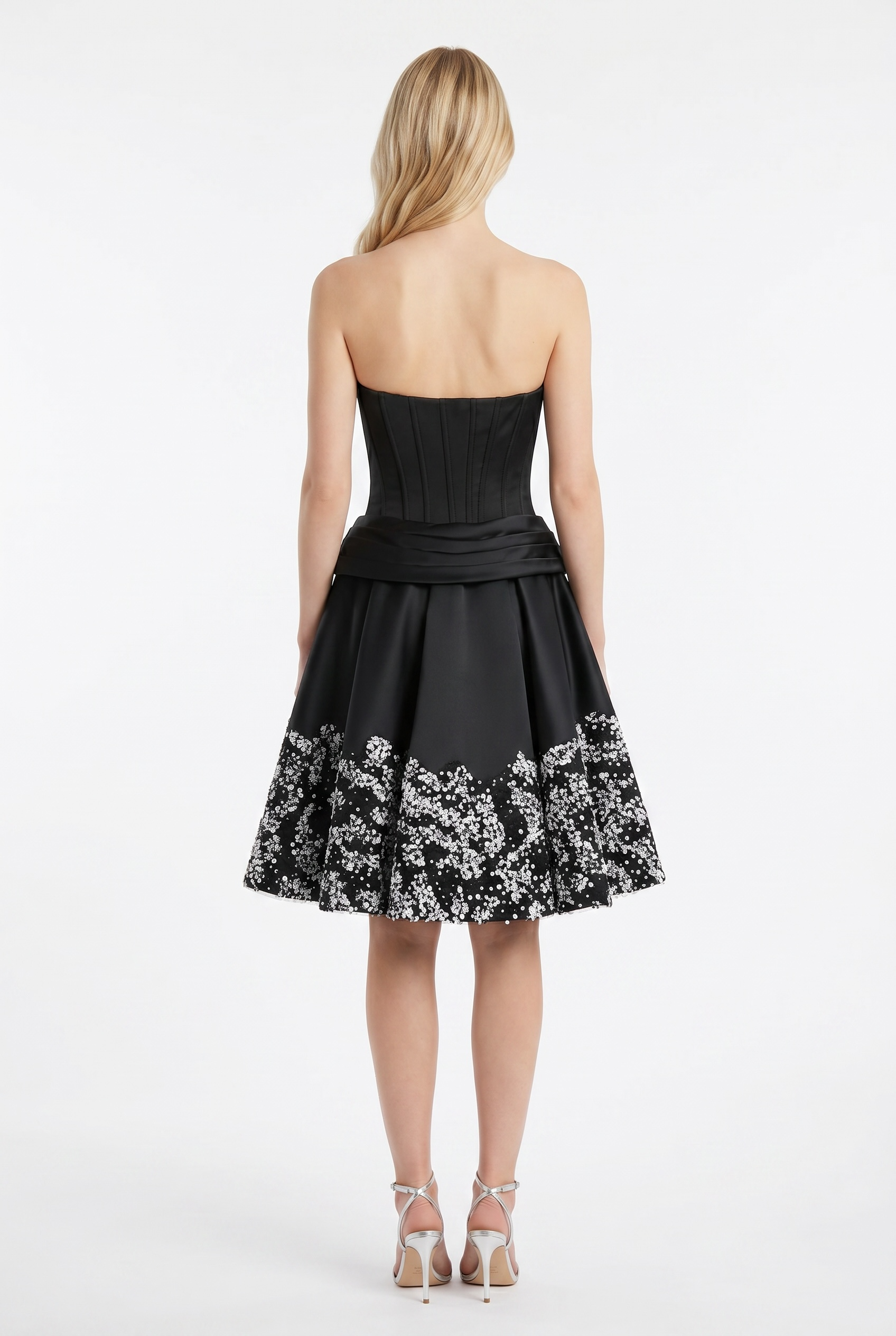 Strapless Sequined Corset Cocktail Dress