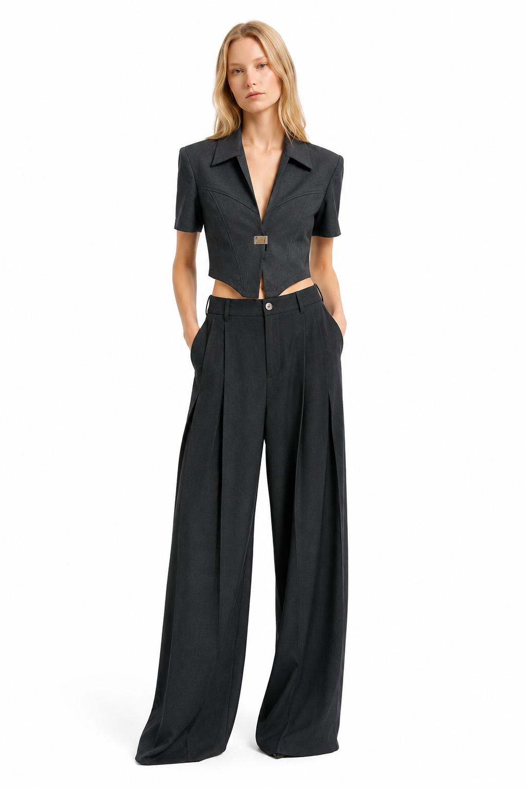 Tailored Wide-Leg Trouser Set