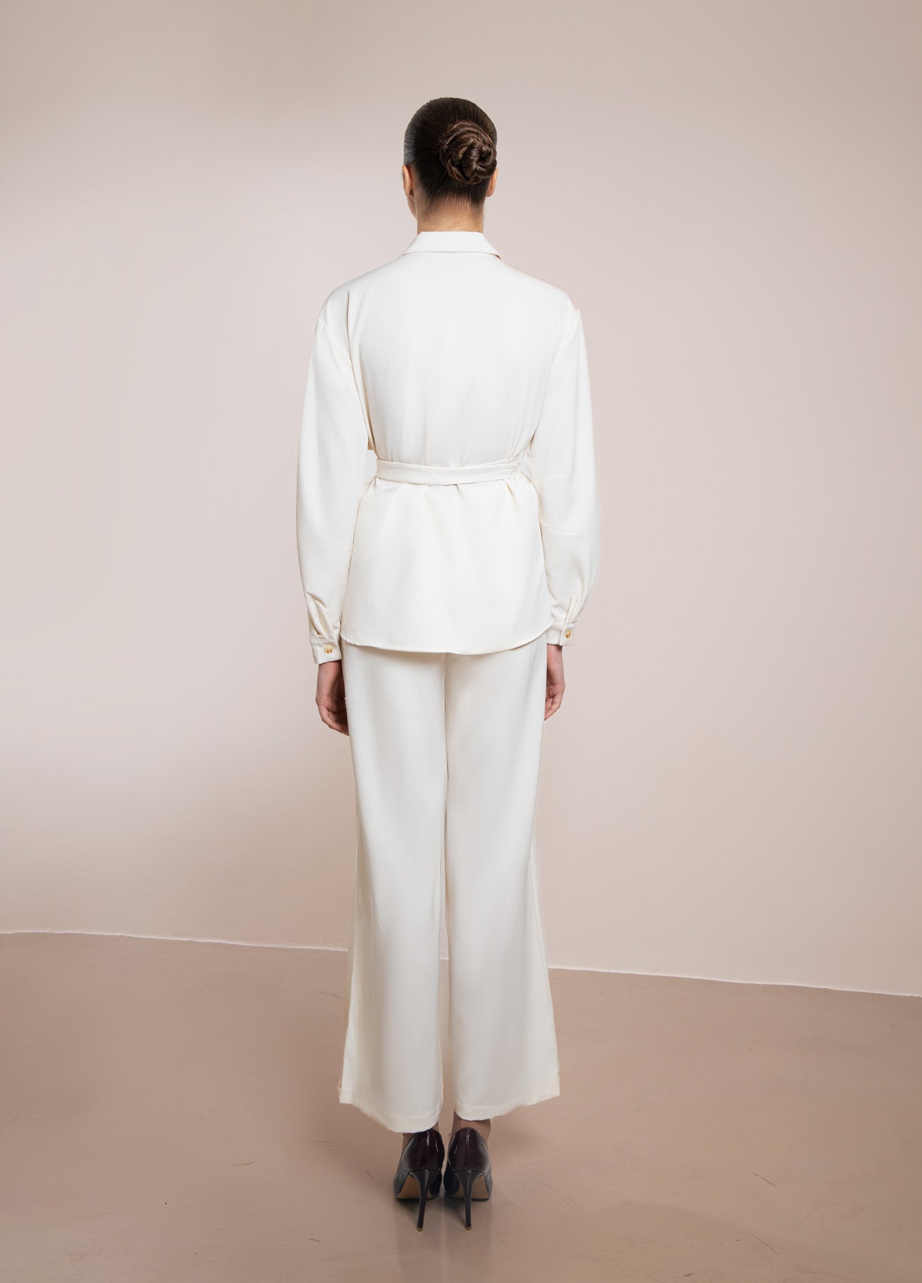 Golden Brooch Palazzo Set