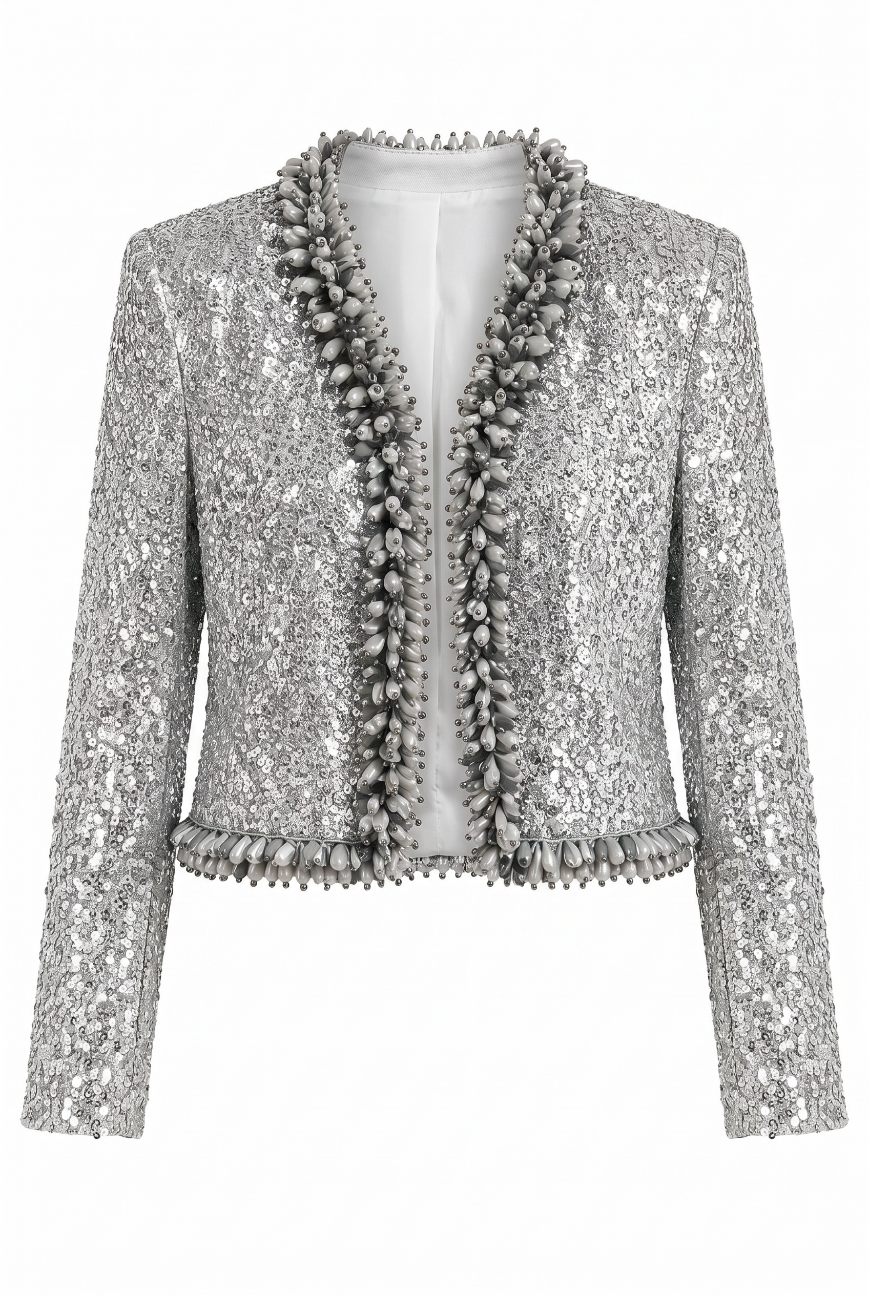 Silver Embellished Evening Jacket
