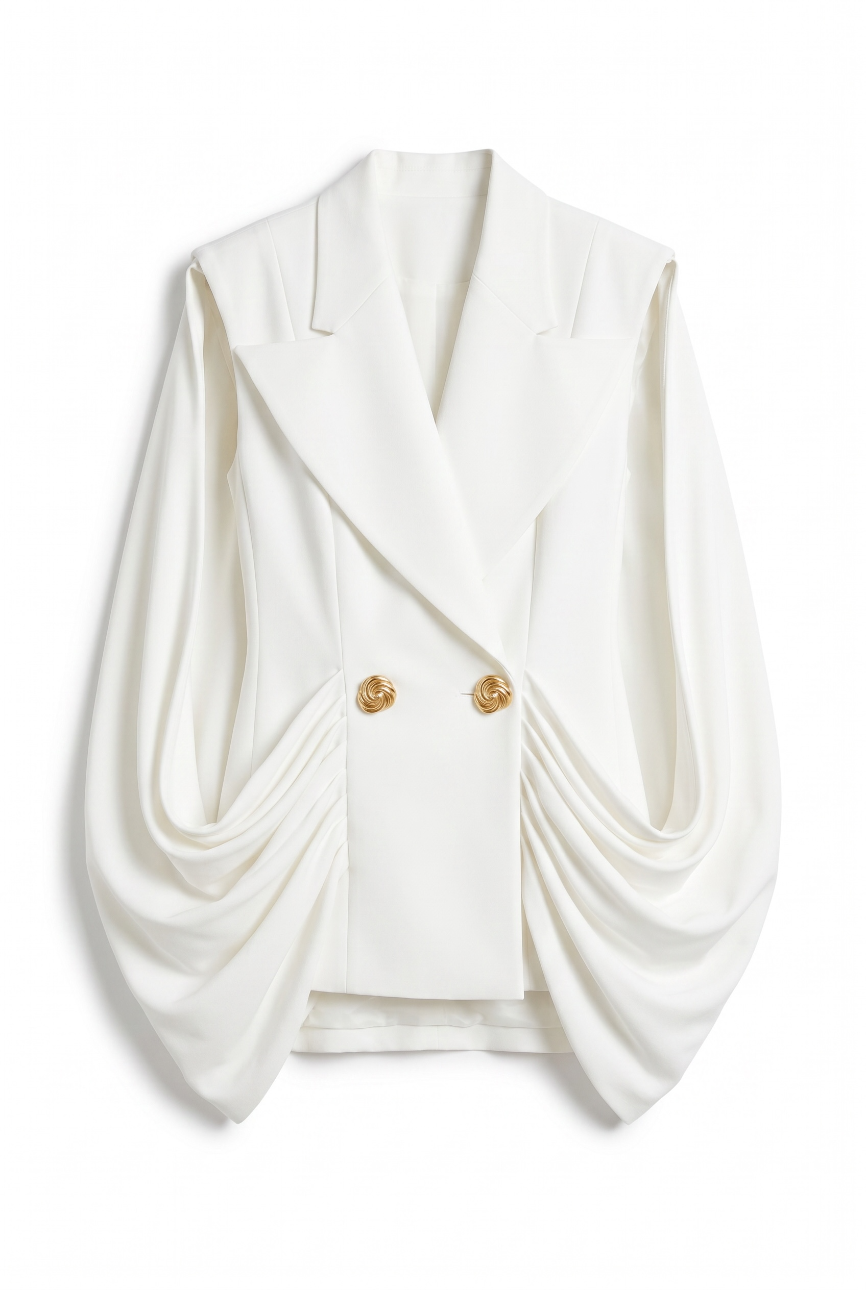 Ivory Drape Power Blazer