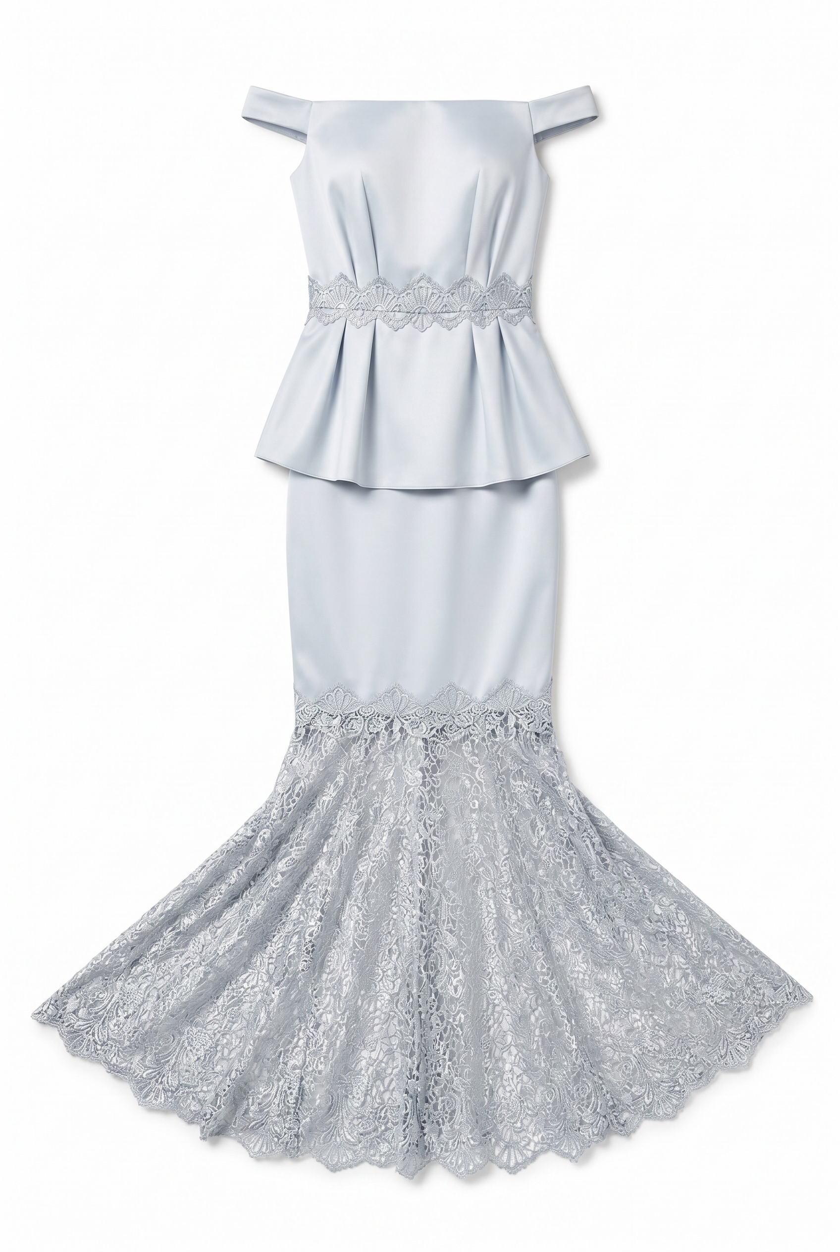 Ice Blue Pure Silk Skirt & Top Set