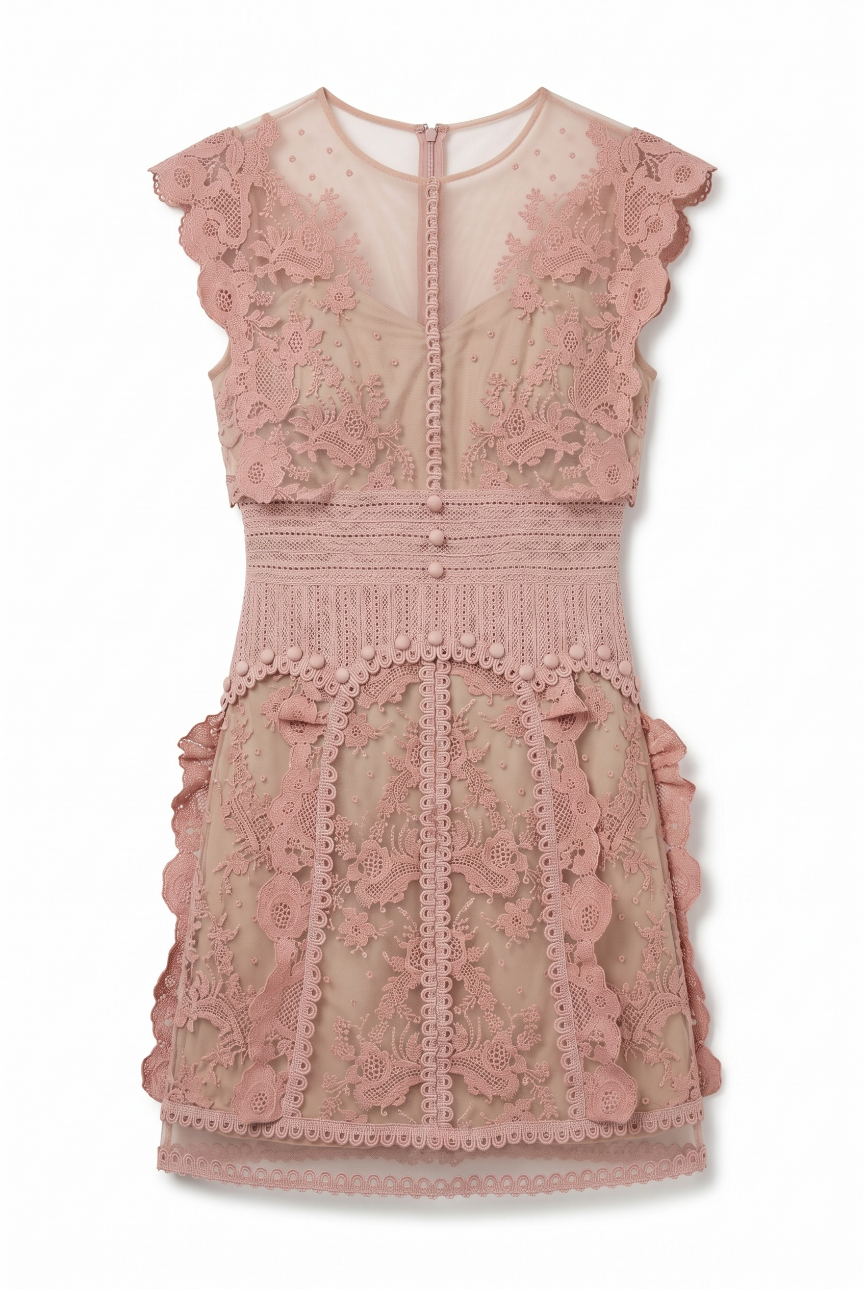 Blush Lace Mini Dress