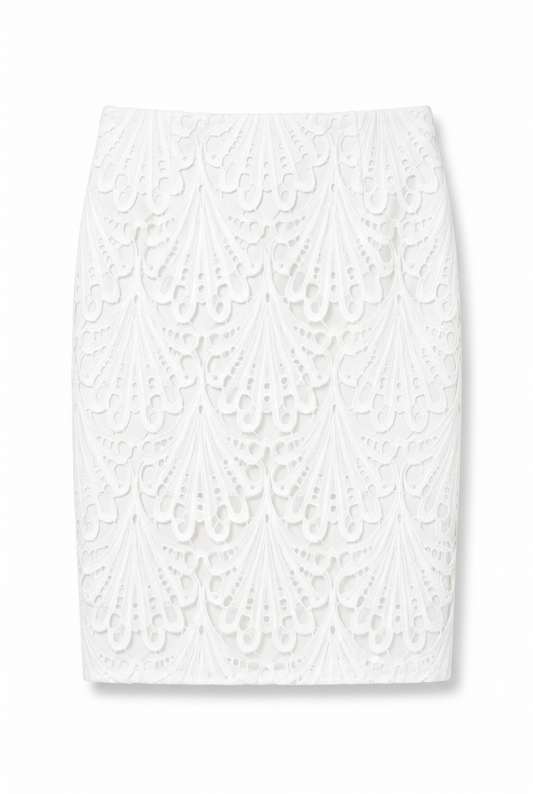 White Peacock Guipure Skirt